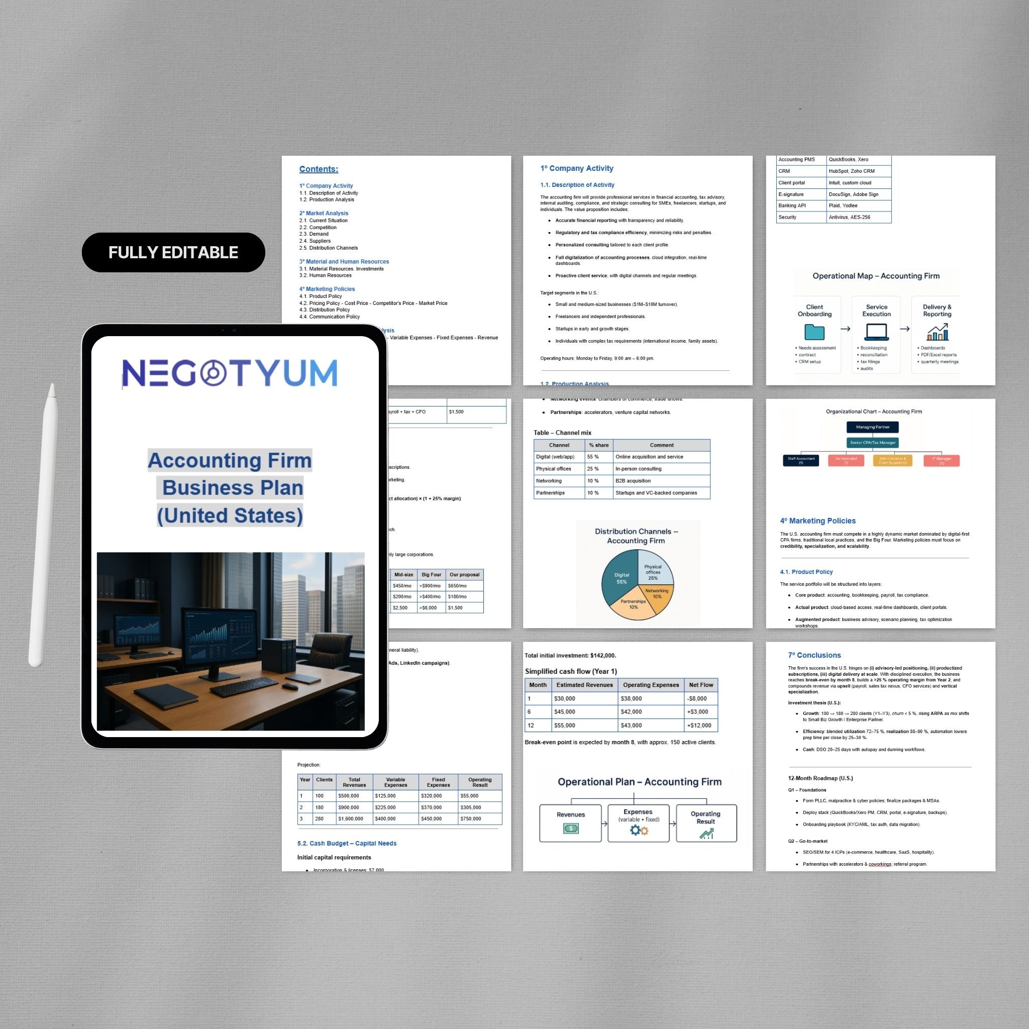 Accounting Firm Business Plan Template – Editable Word & Excel