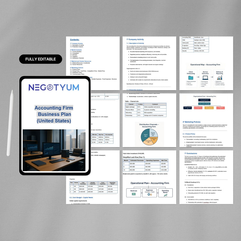 Accounting Firm Business Plan Template – Editable Word & Excel