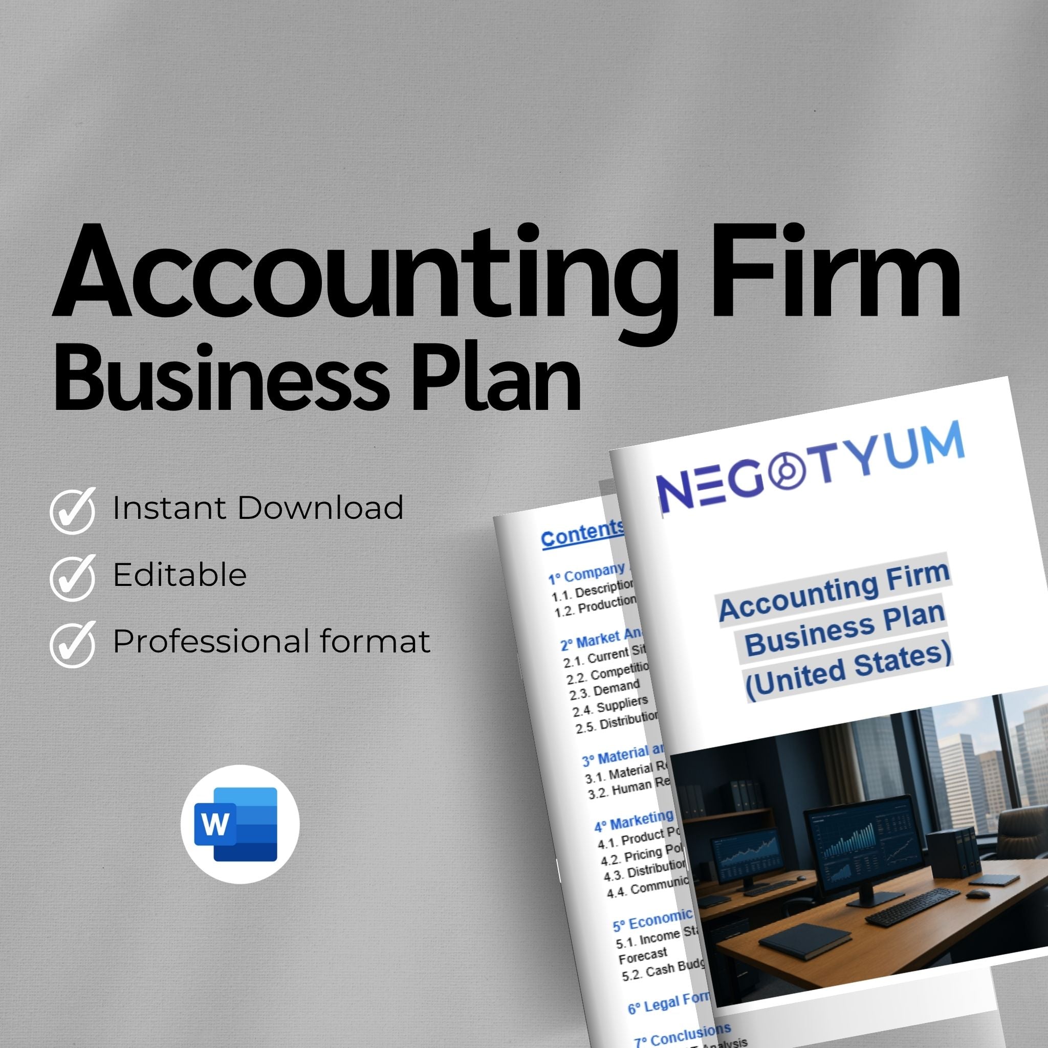 Accounting Firm Business Plan Template – Editable Word & Excel
