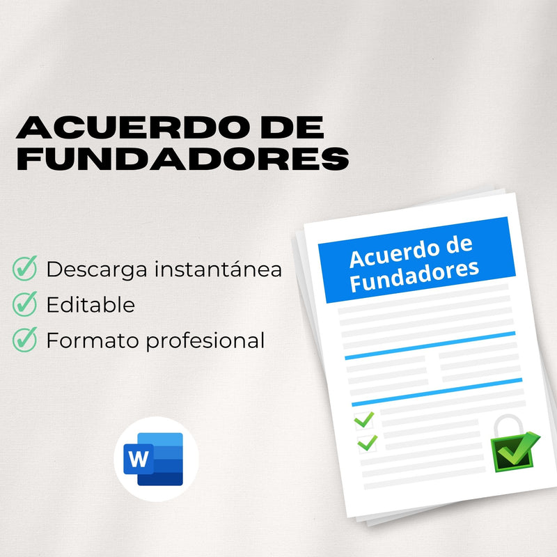 Acuerdo de Fundadores – Plantilla Editable en Word