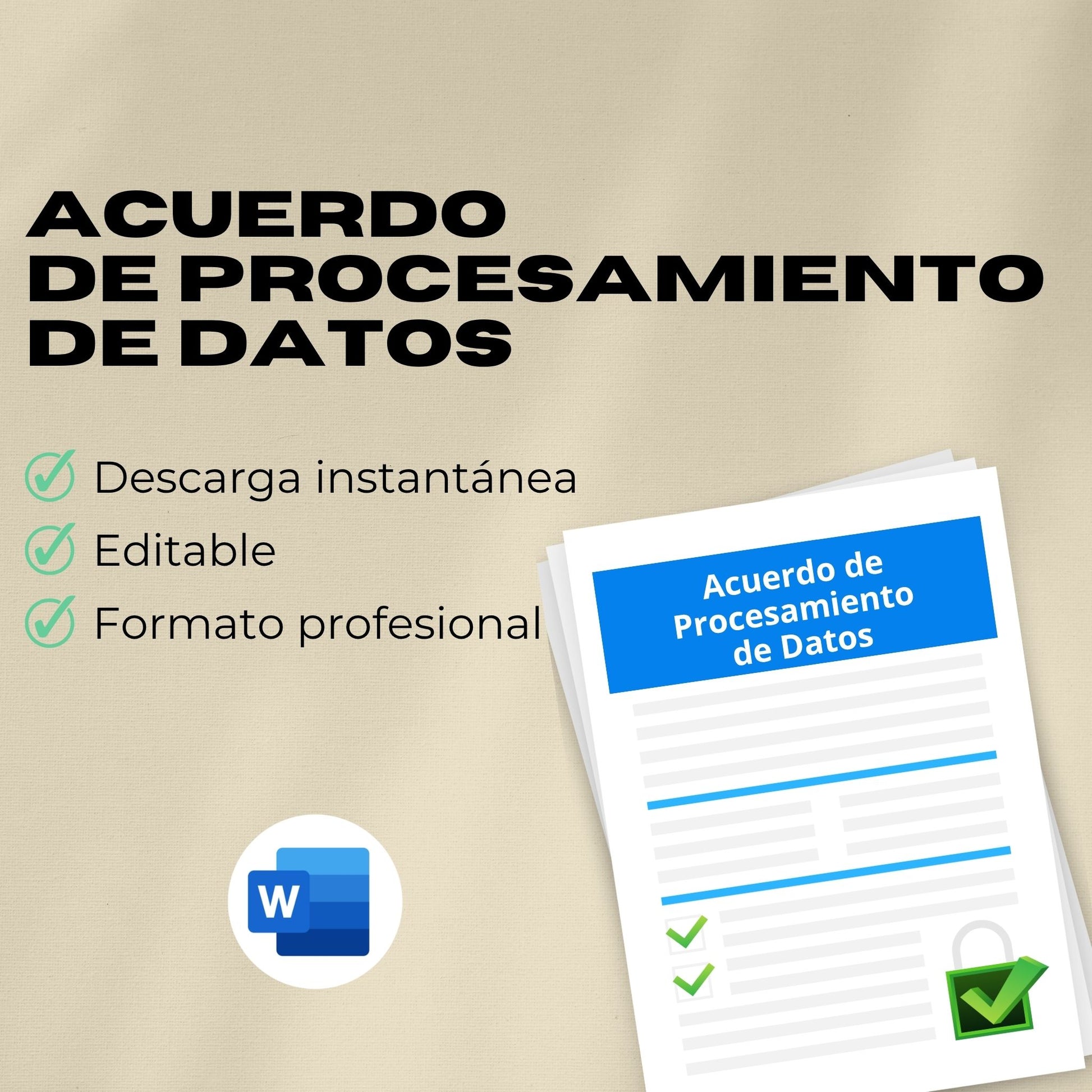 Acuerdo de Procesamiento de Datos (DPA - RGPD) – Plantilla Editable en Word