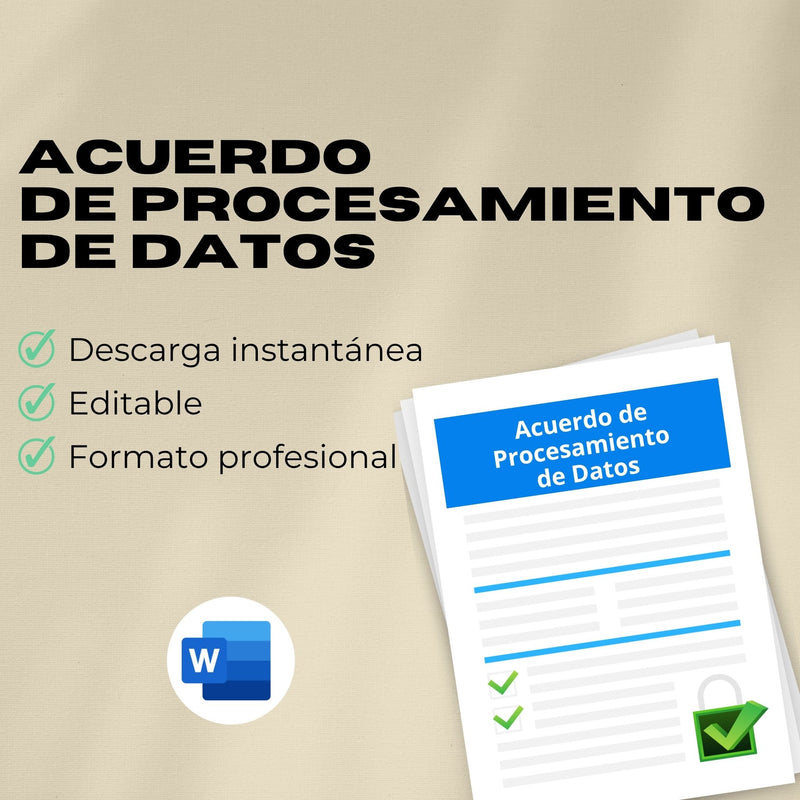 Acuerdo de Procesamiento de Datos (DPA - RGPD) – Plantilla Editable en Word