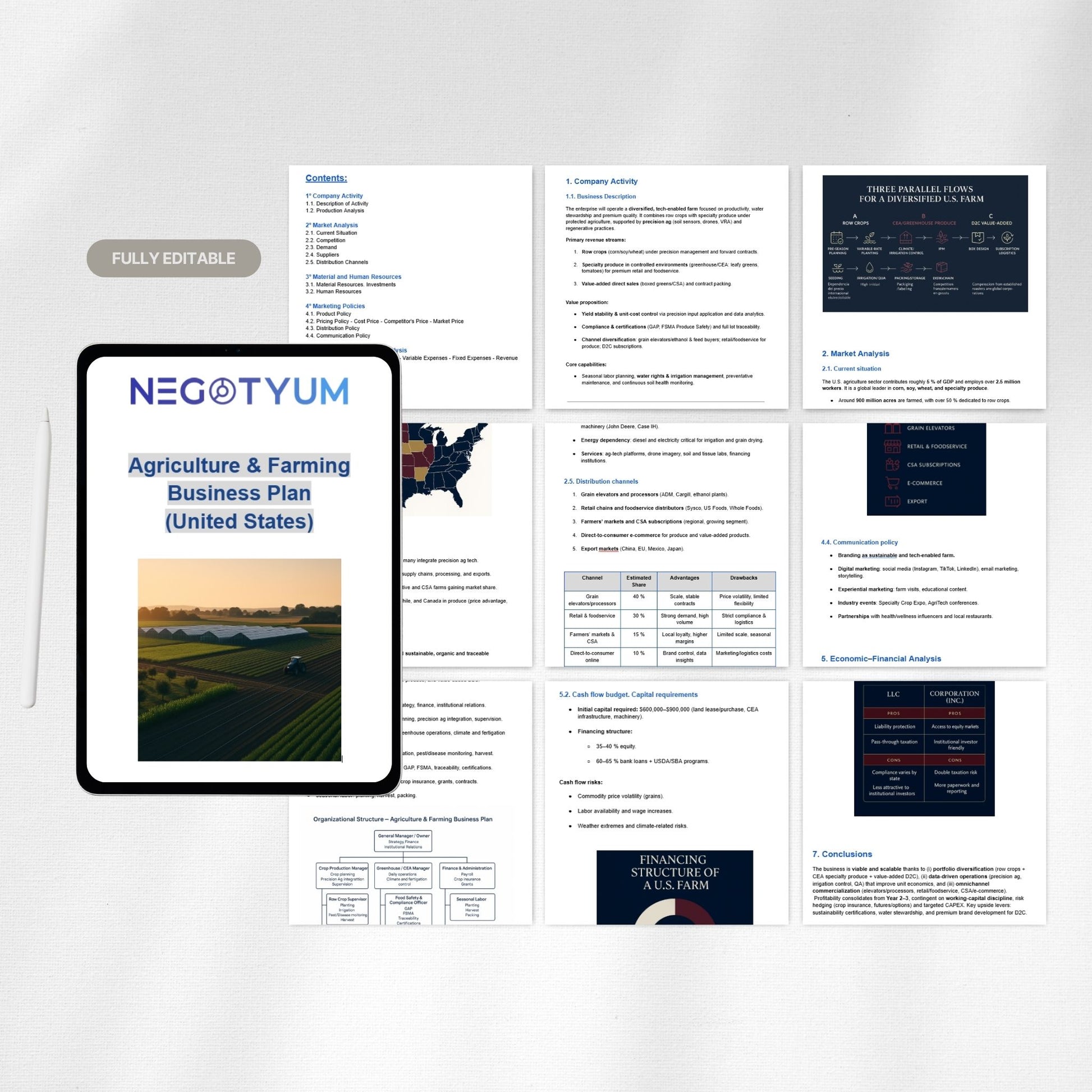 Agriculture & Farming Business Plan Template – Editable Word & Excel