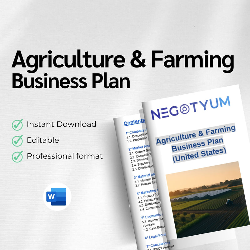 Agriculture & Farming Business Plan Template – Editable Word & Excel