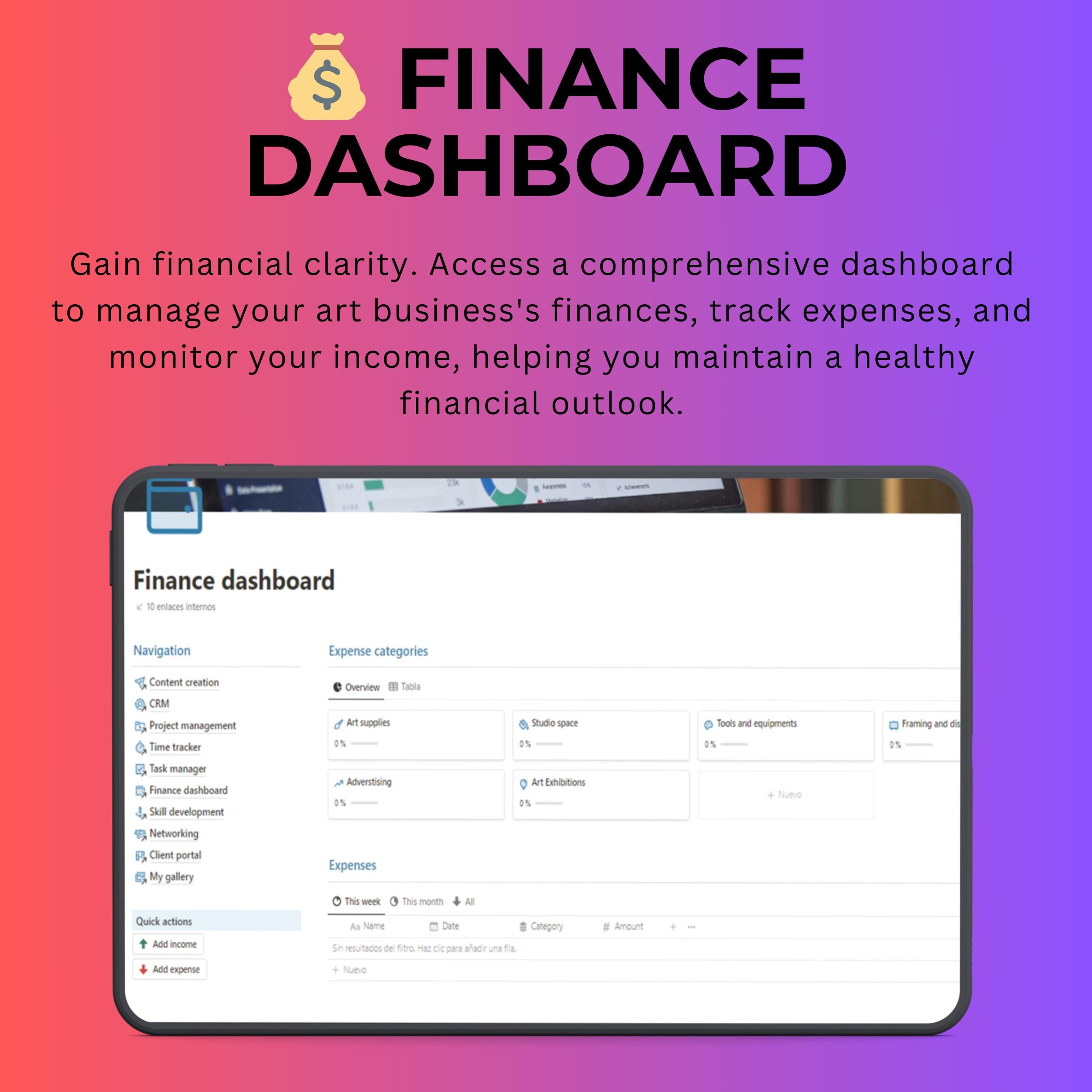 Artist Notion Template — CRM, Commissions, Portfolio & Gallery