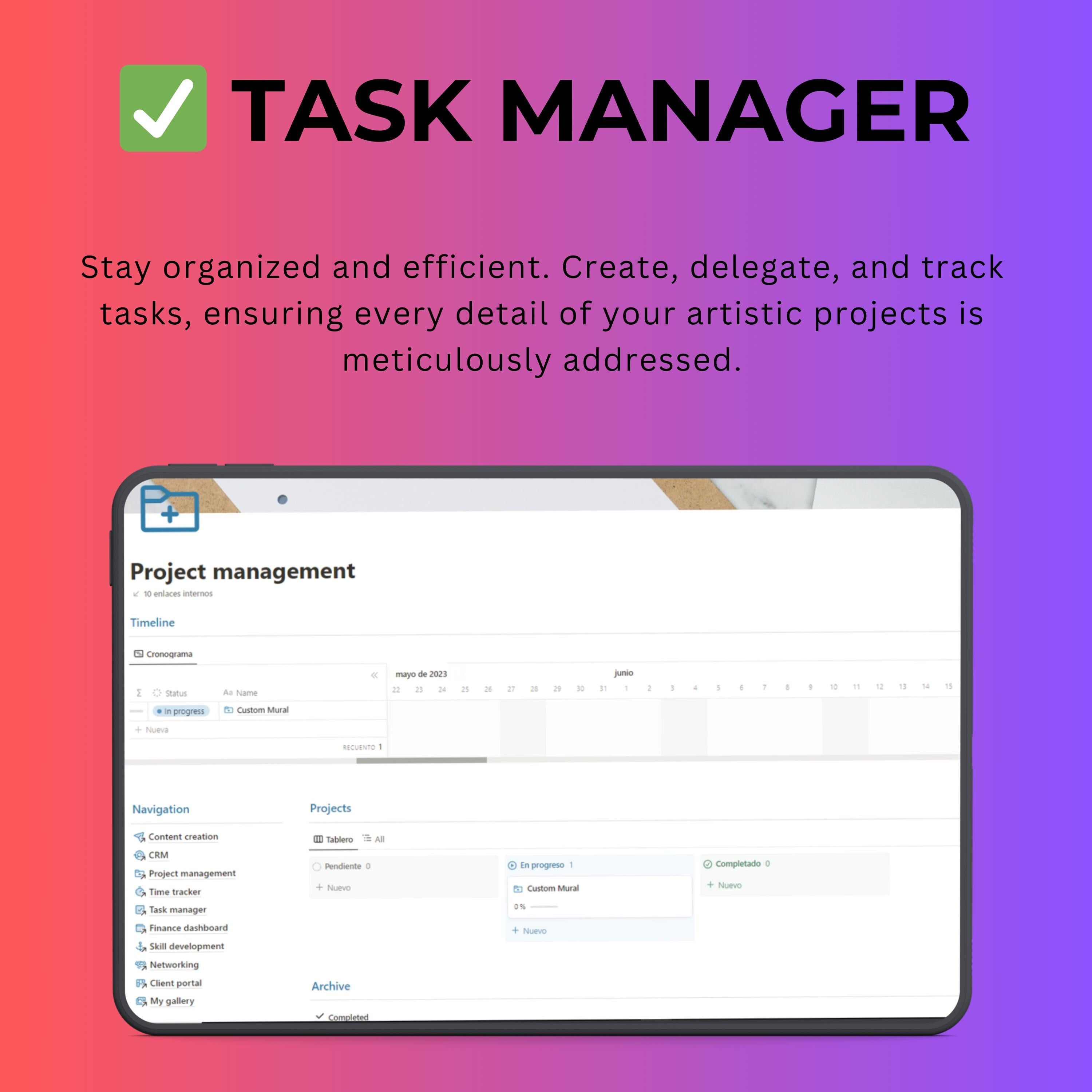 Artist Notion Template — CRM, Commissions, Portfolio & Gallery