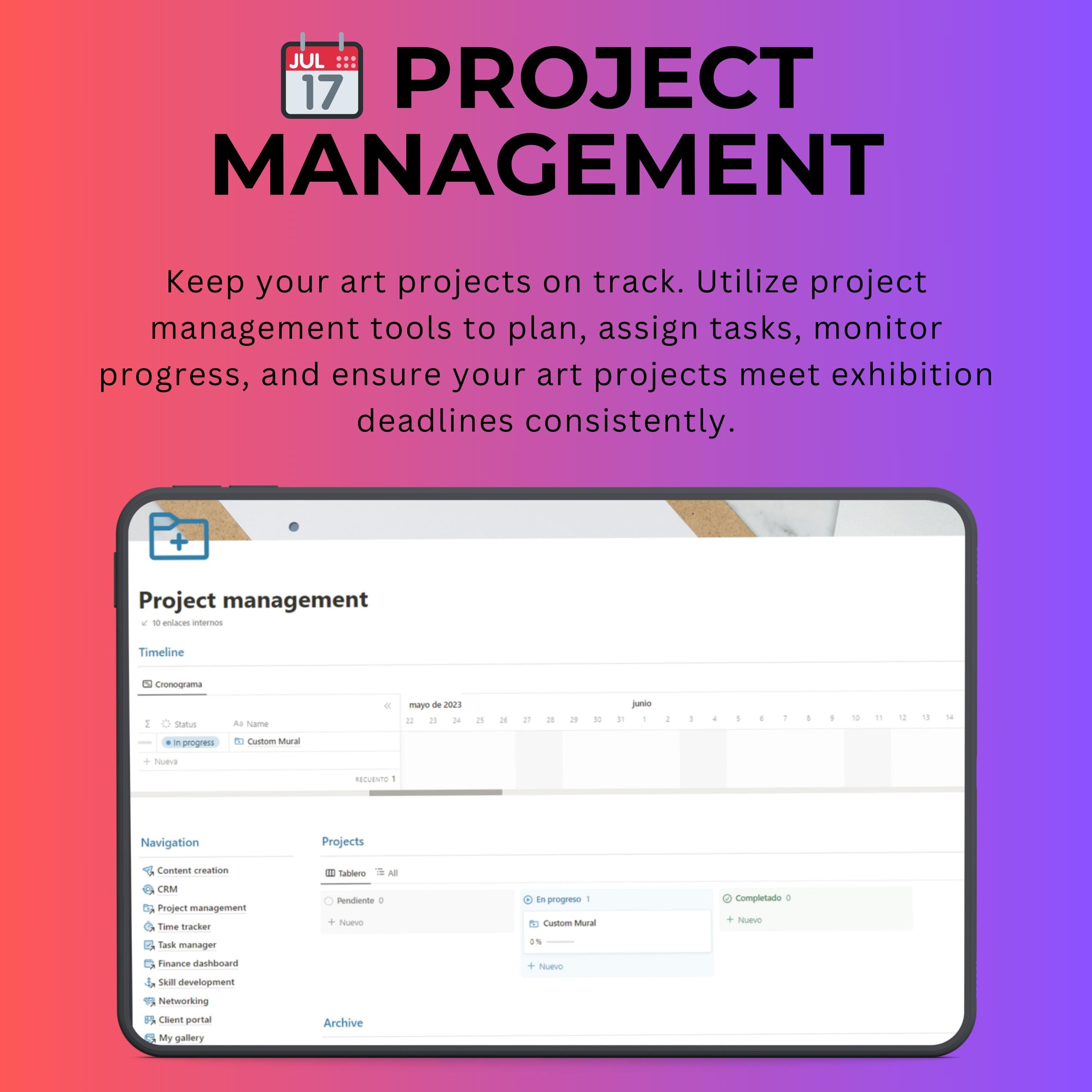 Artist Notion Template — CRM, Commissions, Portfolio & Gallery