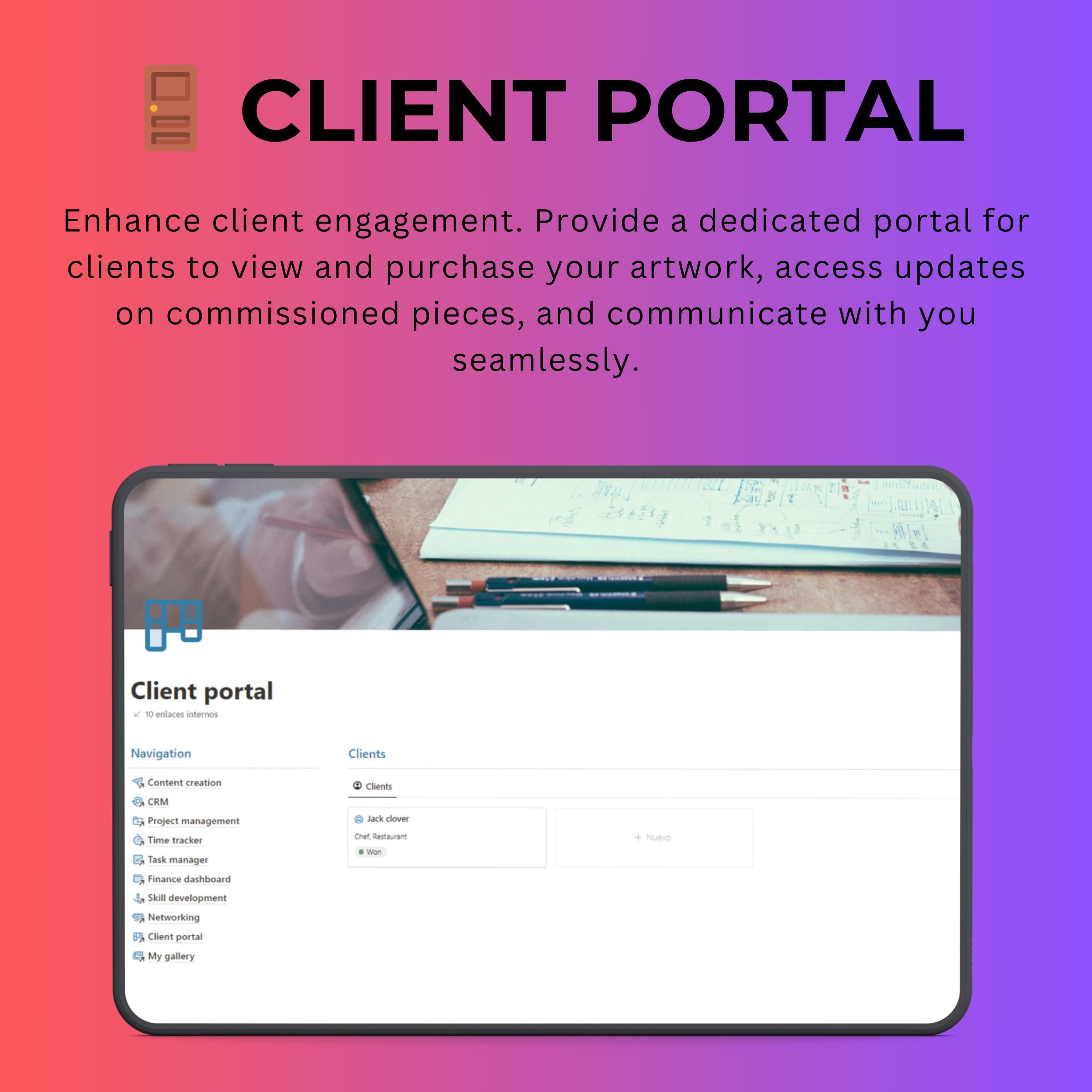 Artist Notion Template — CRM, Commissions, Portfolio & Gallery