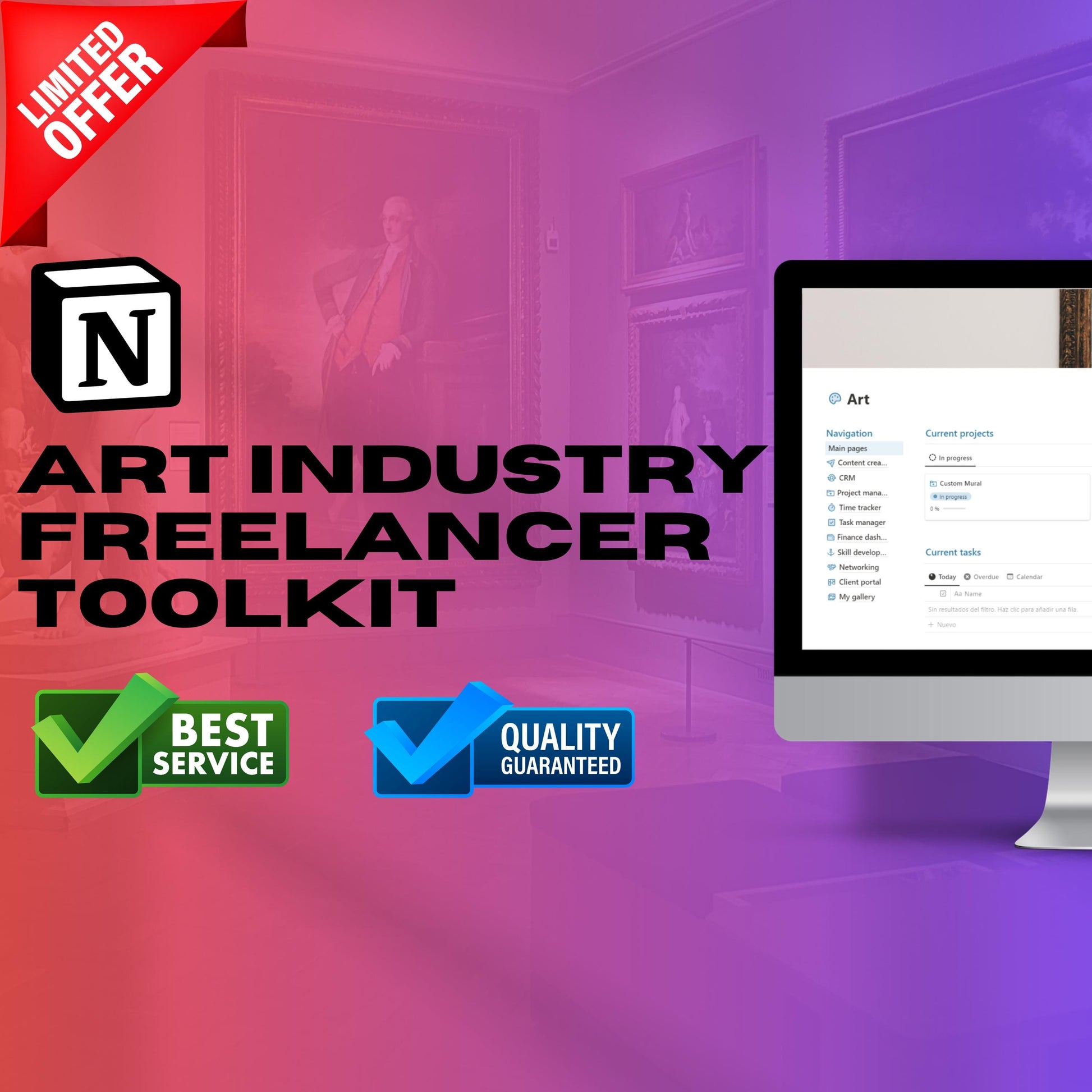 Artist Notion Template — CRM, Commissions, Portfolio & Gallery