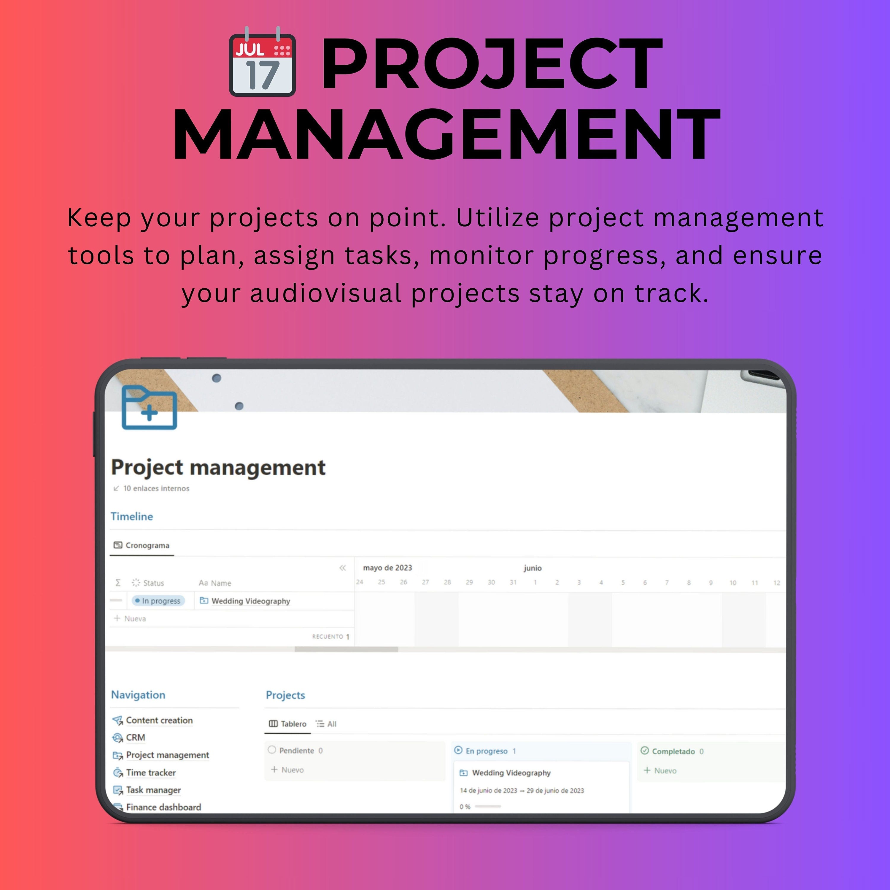 Audiovisual Business Notion Template | Projects, CRM & Media Plan