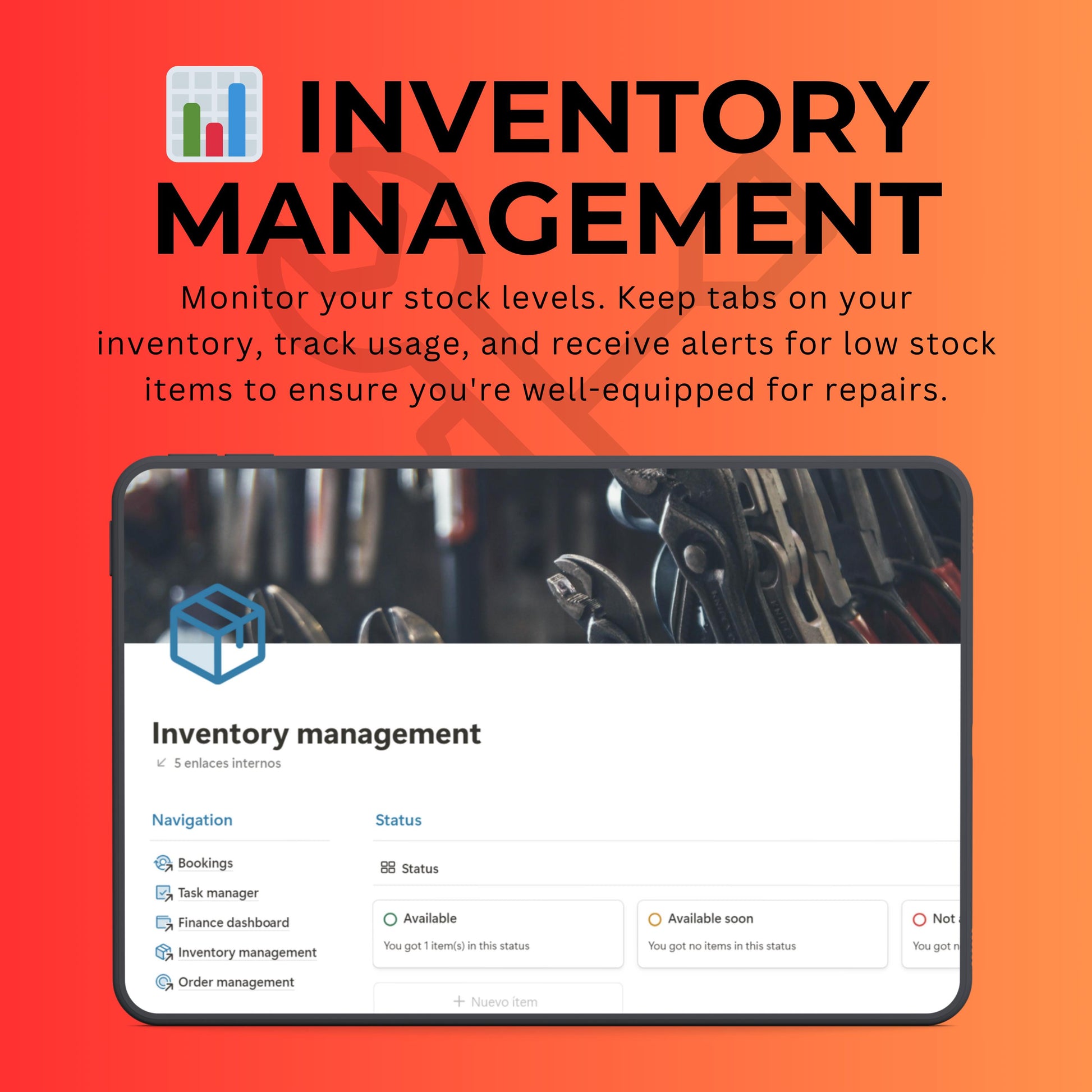 Auto Repair Shop Notion Template | Bookings & Work Orders
