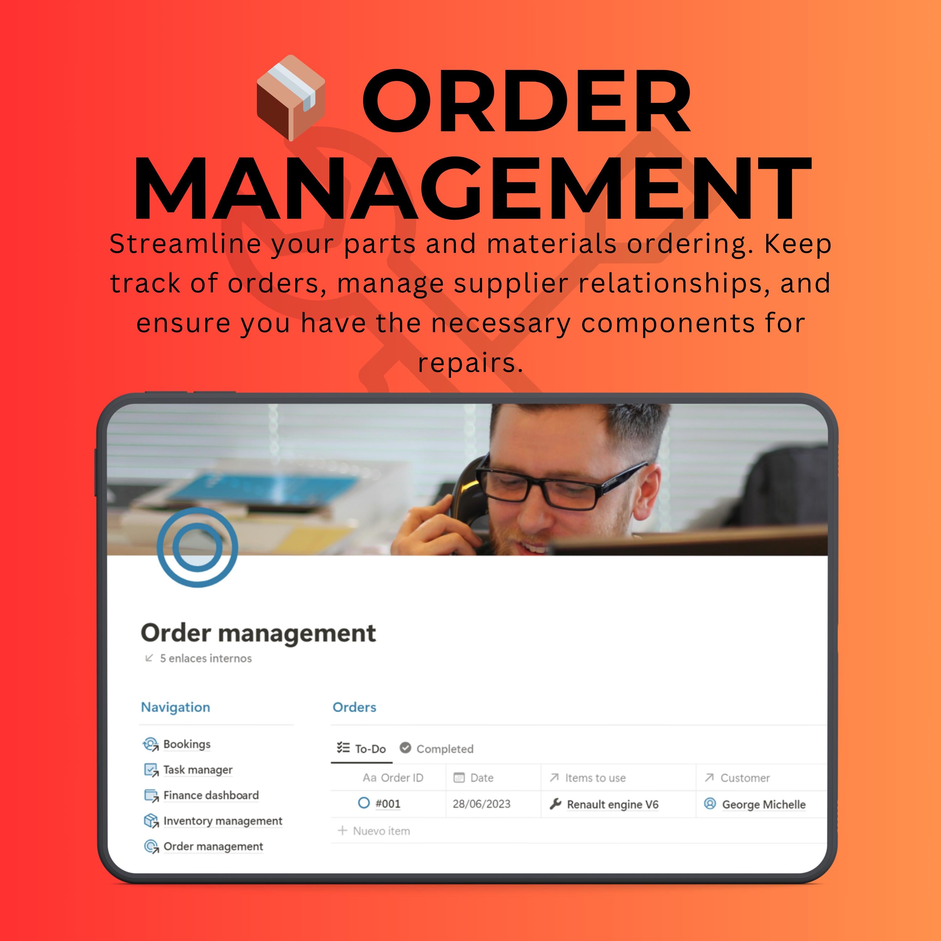 Auto Repair Shop Notion Template | Bookings & Work Orders