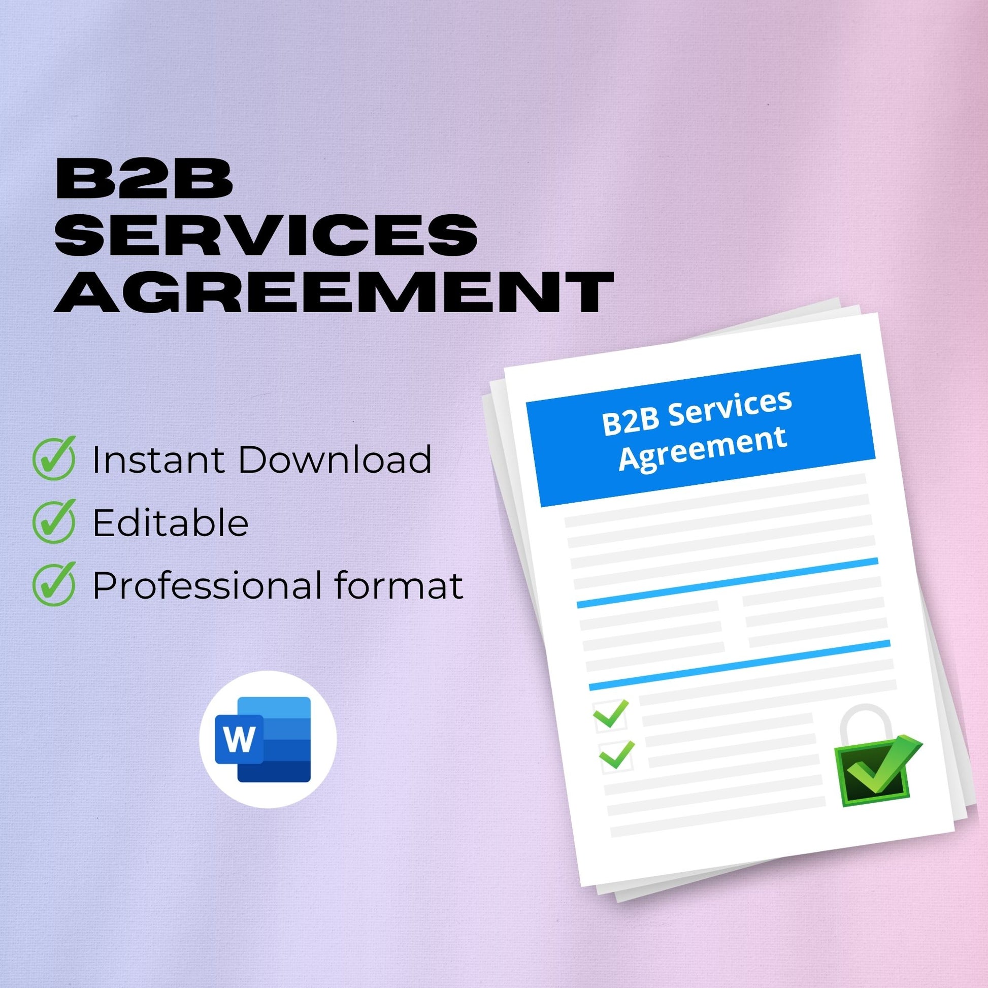 B2B Service Agreement Template – Editable Word Contract