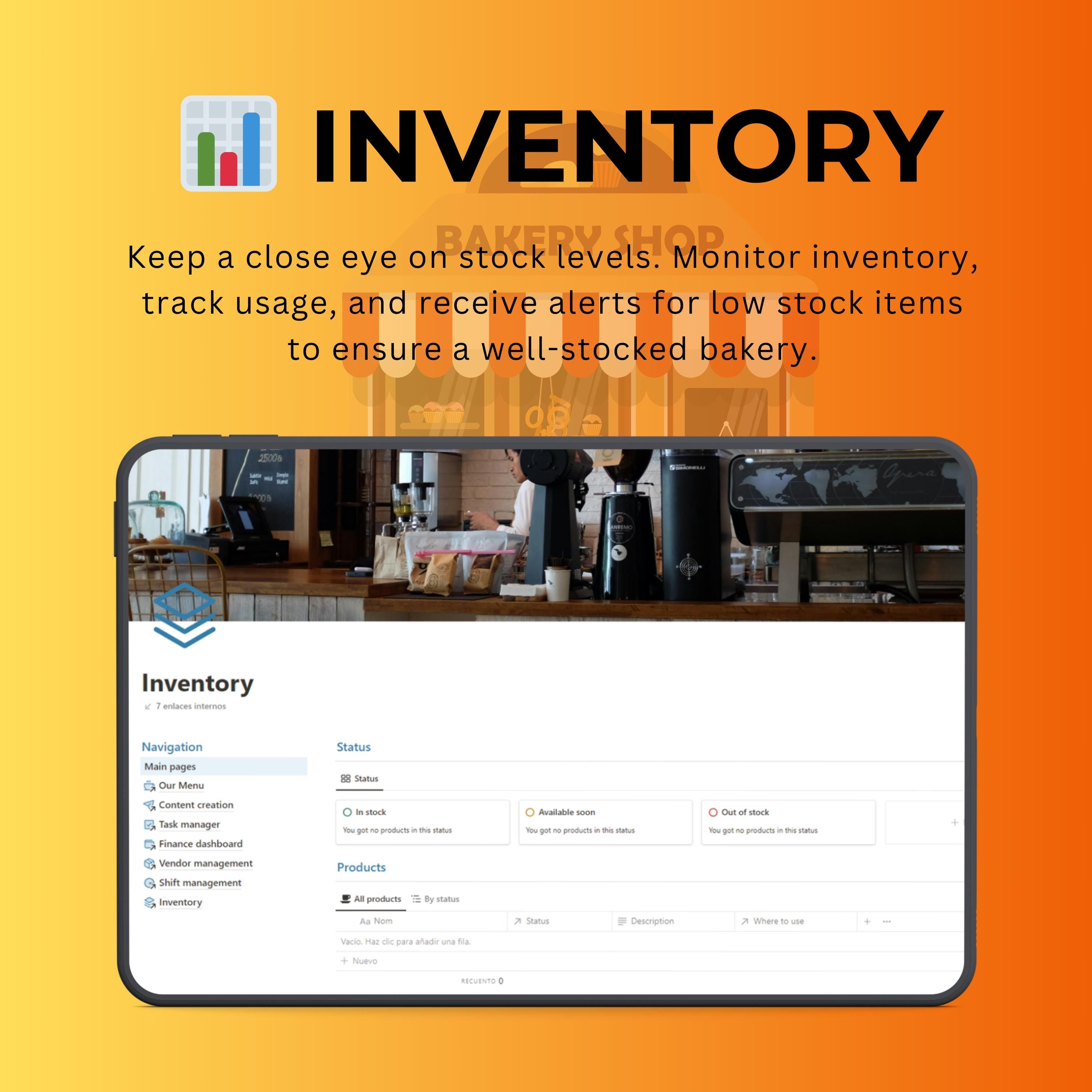 Bakery Business Notion Template | Menu, Inventory & Shifts