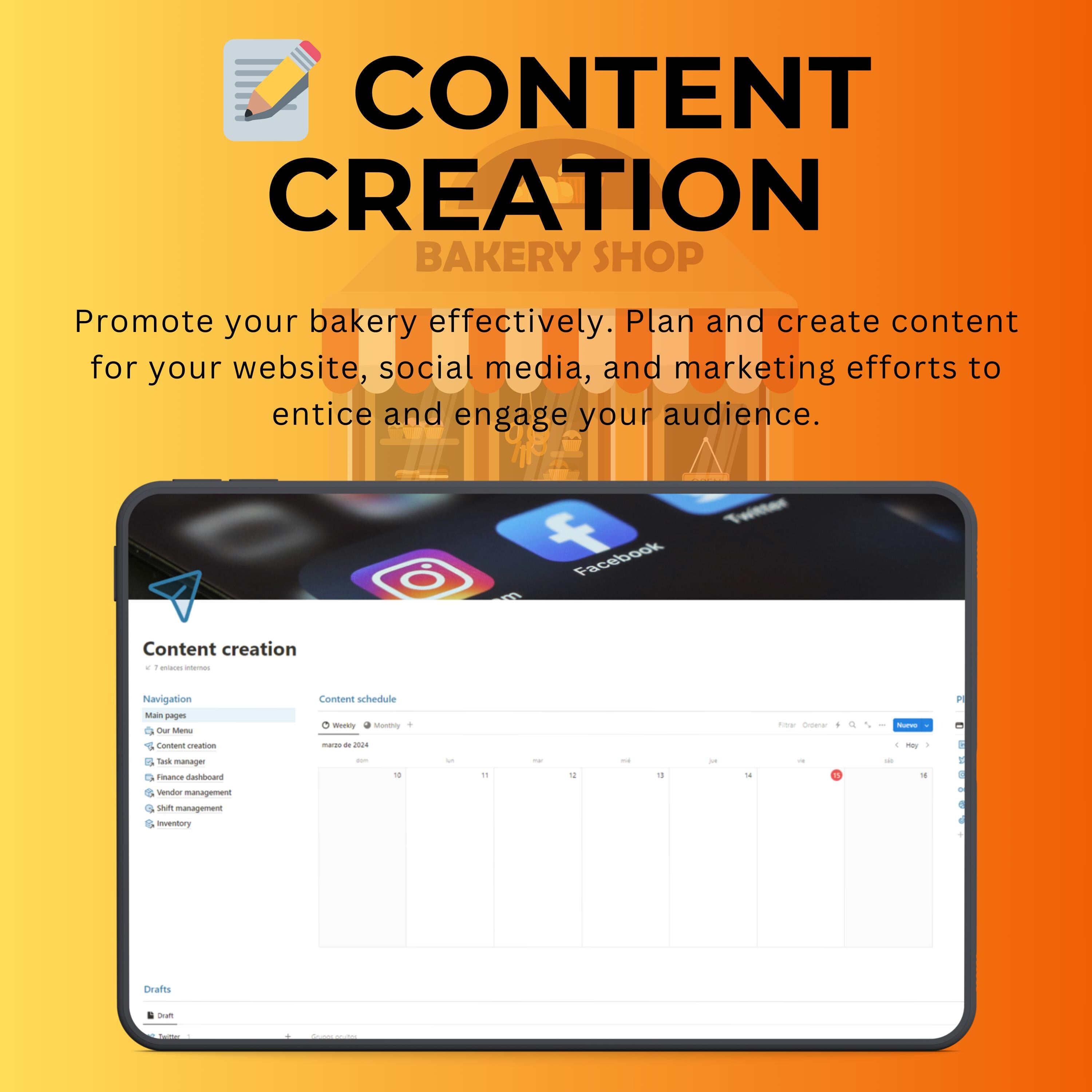 Bakery Business Notion Template | Menu, Inventory & Shifts