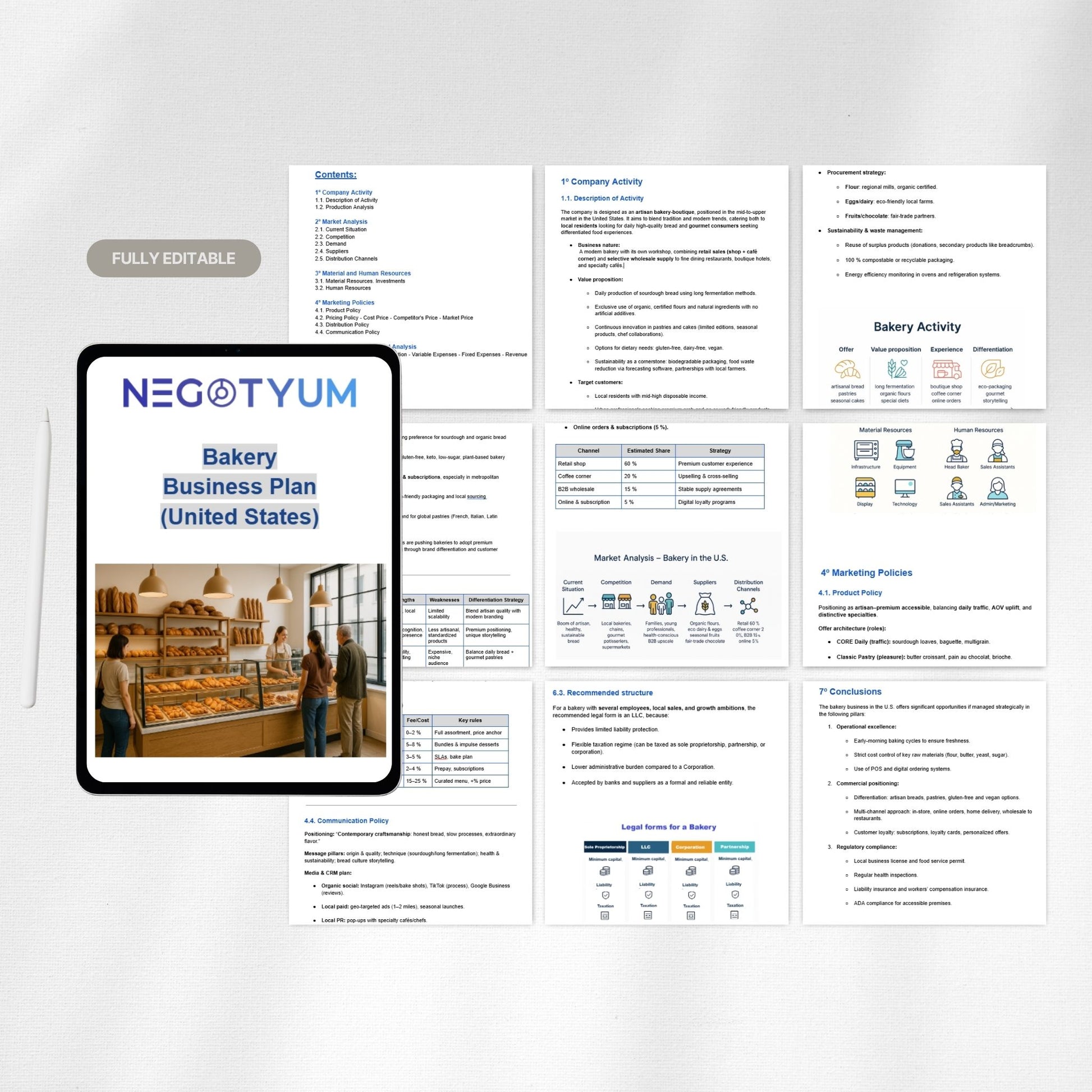 Bakery Business Plan Template – Editable Word & Excel