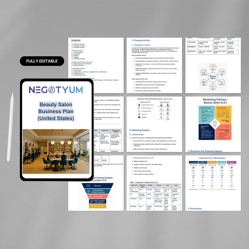 Beauty Salon Business Plan Template – Editable Word & Excel