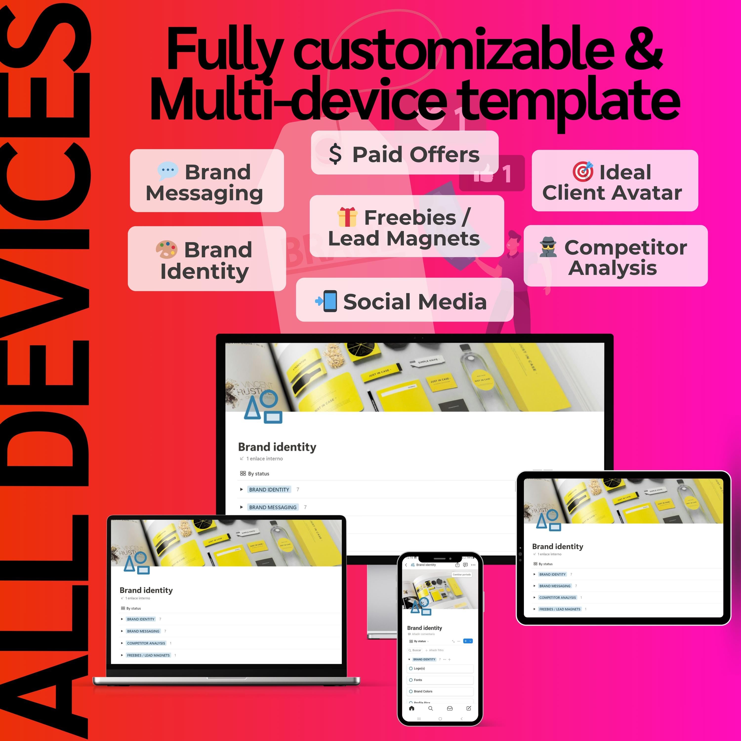 Brand Identity Notion Template • Logos, Colors, Values & Avatar