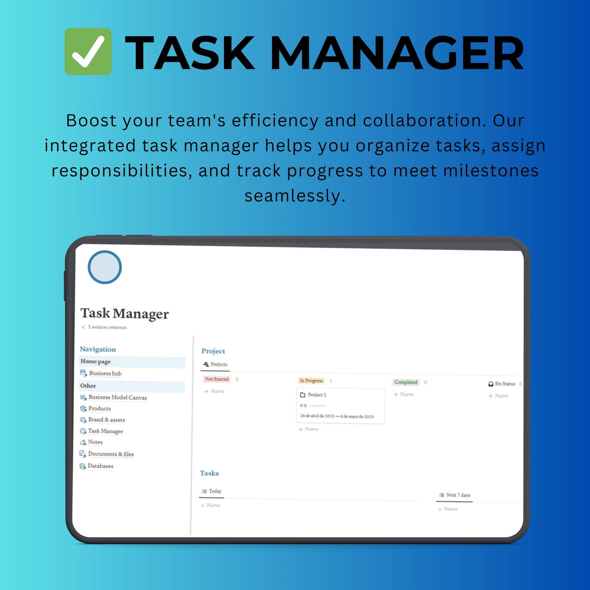 Business Hub Notion Template | Projects, Tasks & Docs
