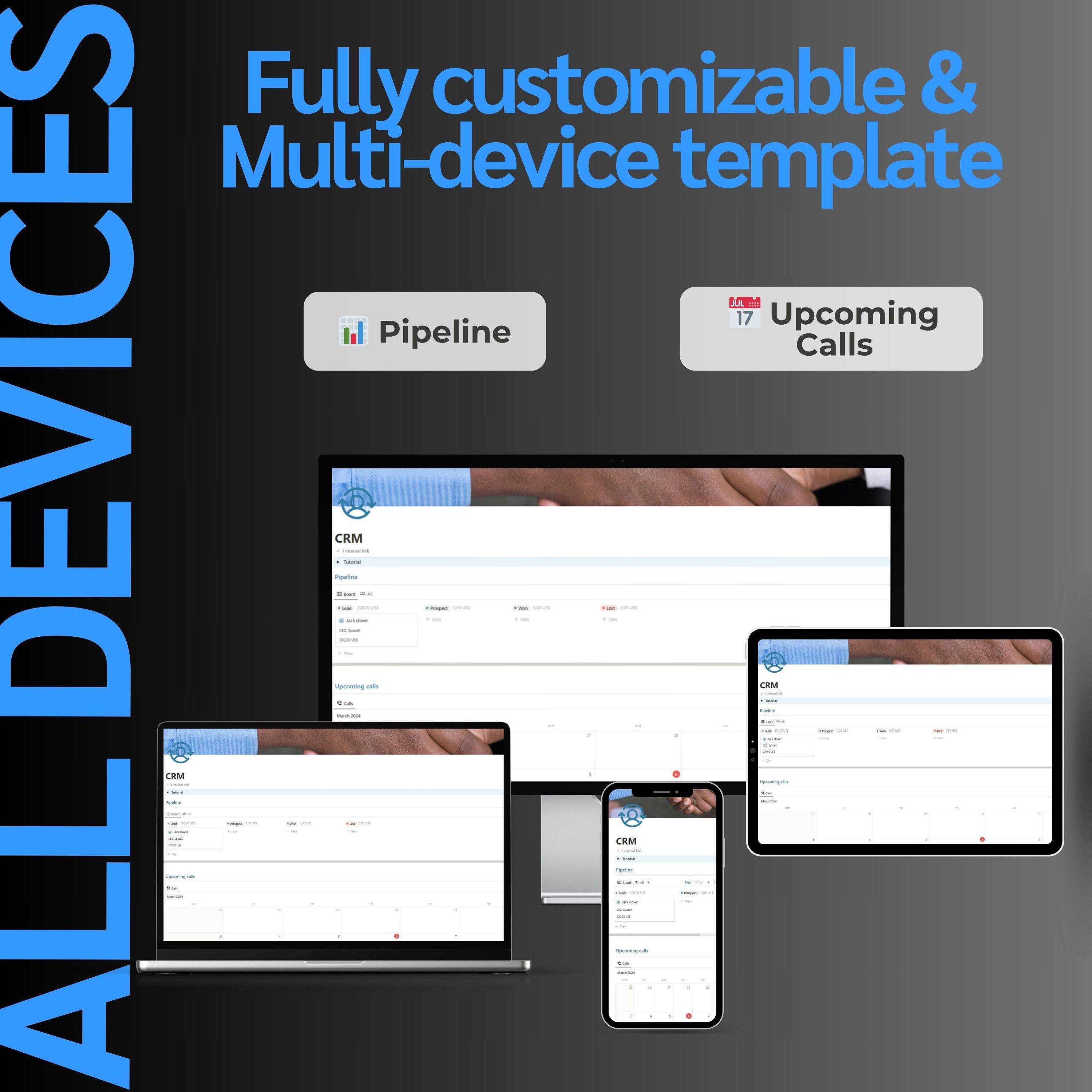 CRM Notion Template | Pipeline, Contacts & Calls