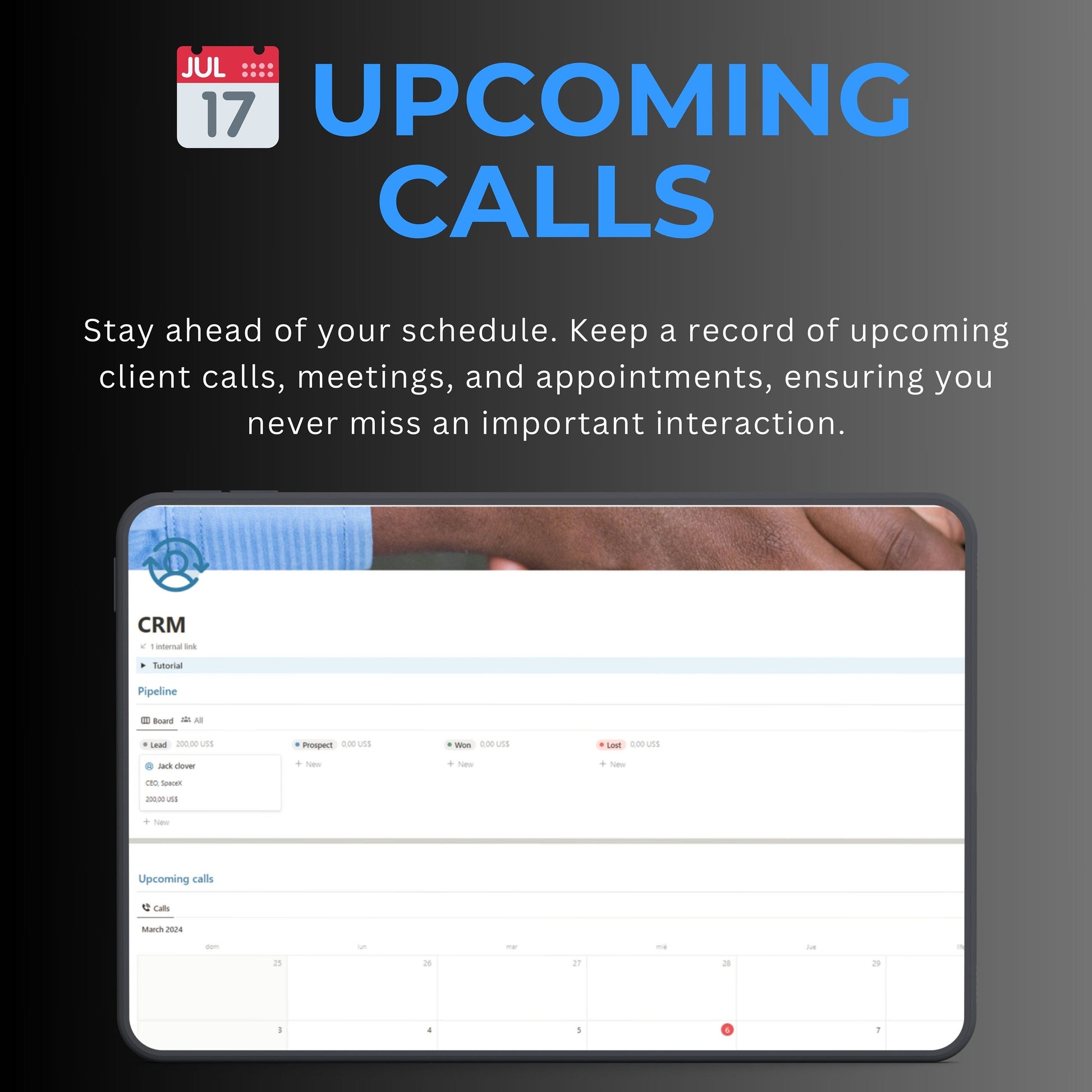 CRM Notion Template | Pipeline, Contacts & Calls