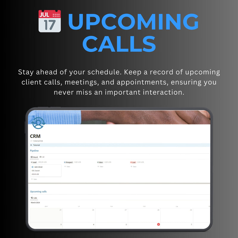 CRM Notion Template | Pipeline, Contacts & Calls