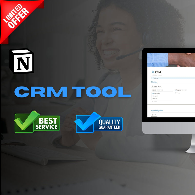 CRM Notion Template | Pipeline, Contacts & Calls