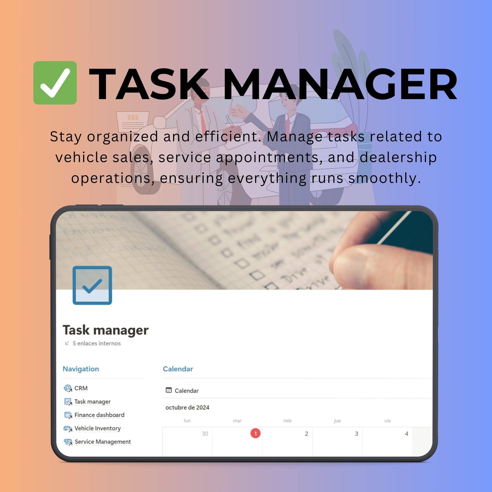 Car Dealer & Showroom Notion Template | CRM | Inventory & Service