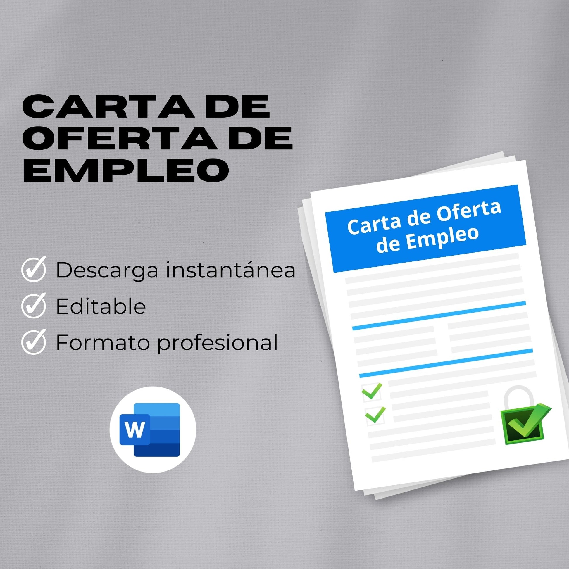 Carta de Oferta de Empleo – Plantilla Editable en Word