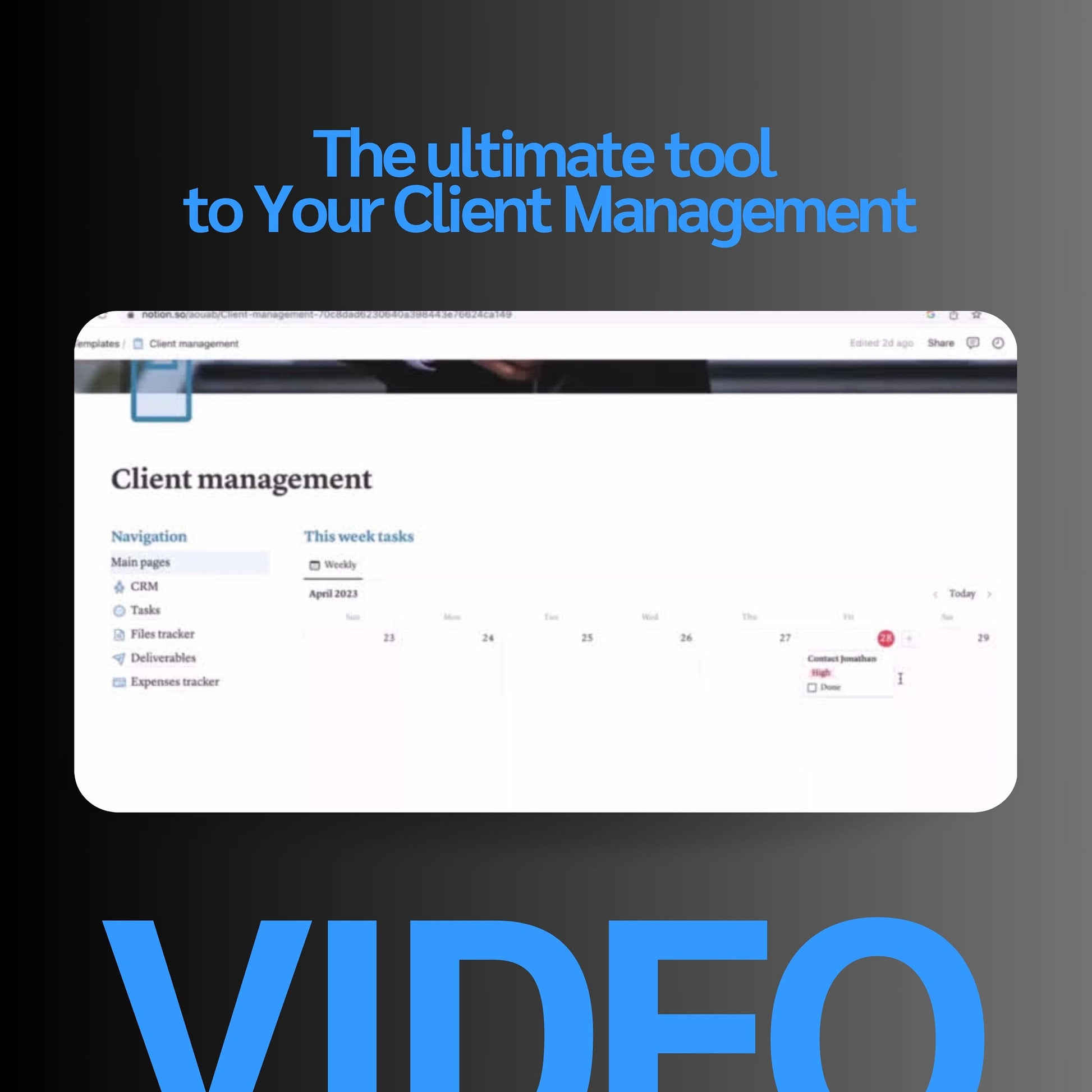 Client Management Notion Template with CRM & Finance Hub