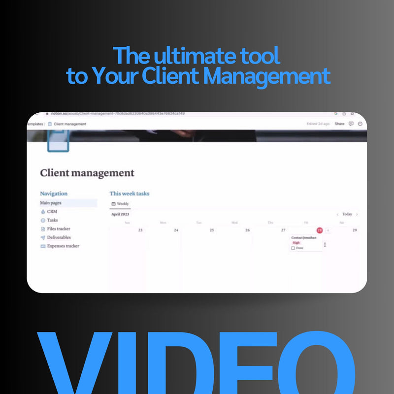 Client Management Notion Template with CRM & Finance Hub