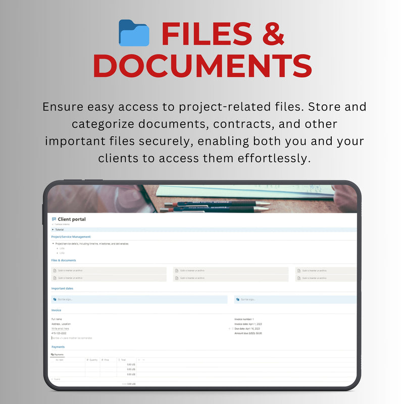 Client Portal Notion Template | Client Management & Billing