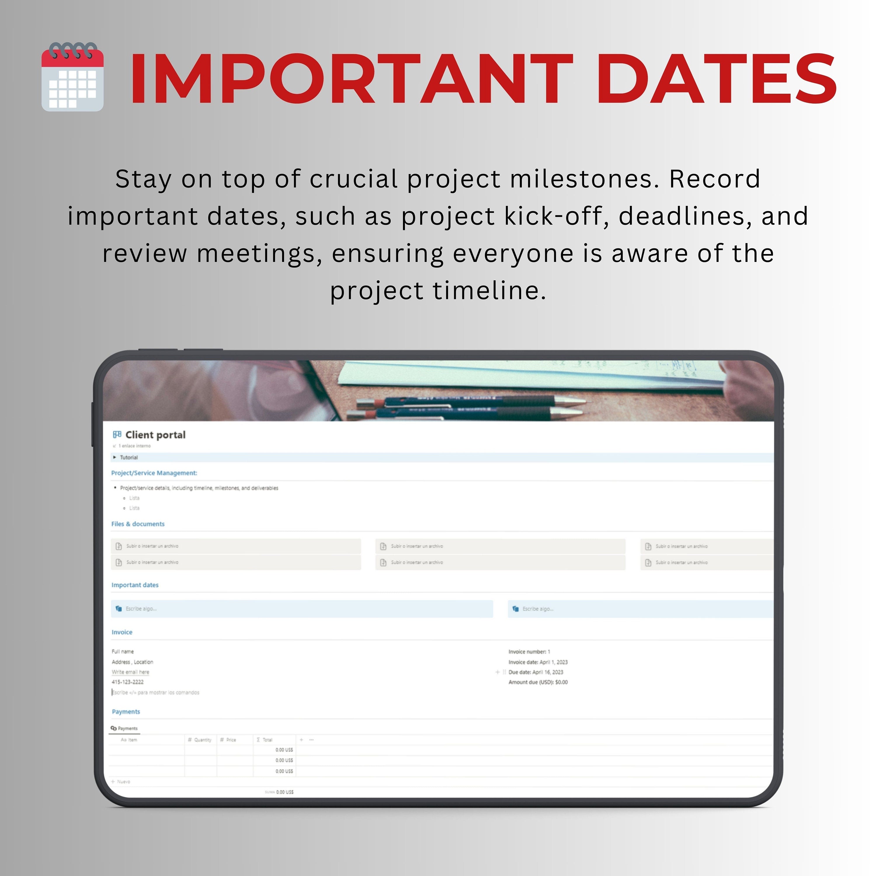 Client Portal Notion Template | Client Management & Billing