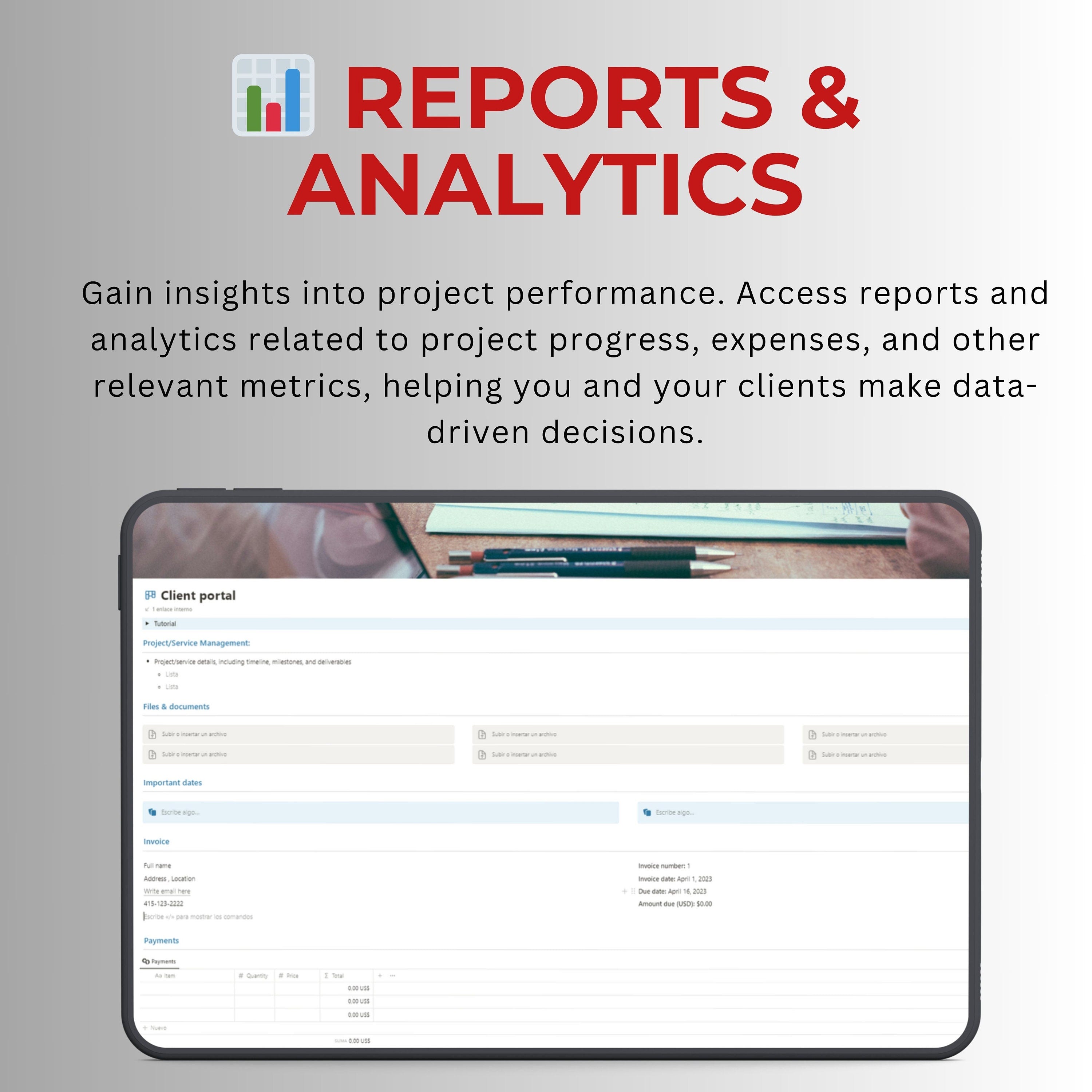 Client Portal Notion Template | Client Management & Billing