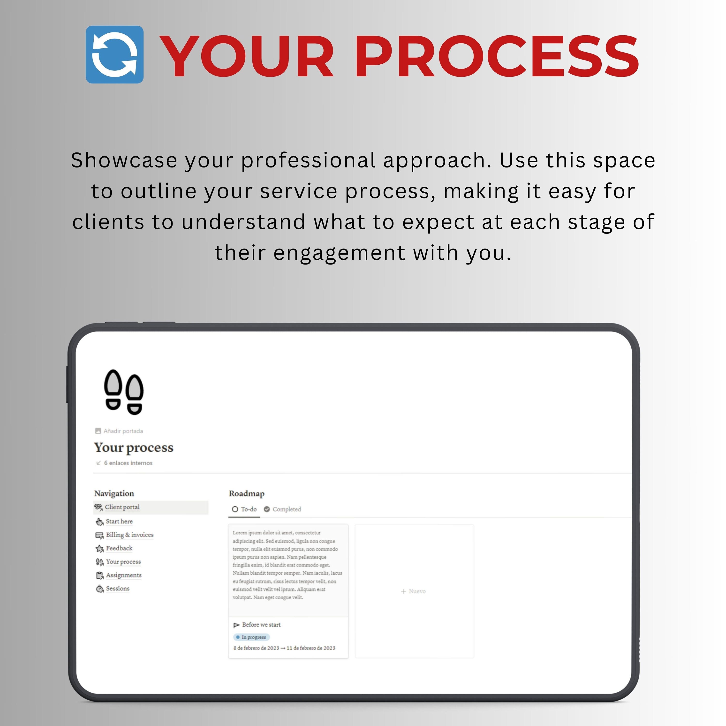 Client Portal Notion Template | Onboarding & Billing