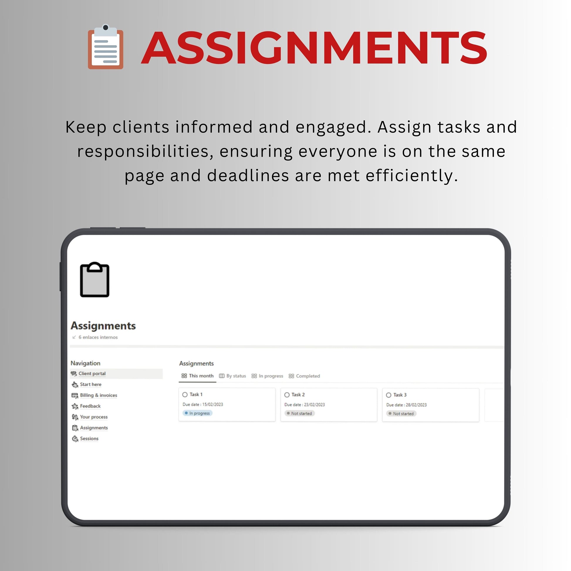 Client Portal Notion Template | Onboarding & Billing