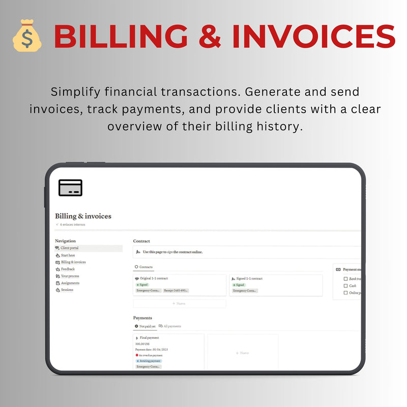 Client Portal Notion Template | Onboarding & Billing