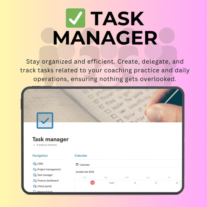 Coaching & Content Notion Template | CRM, Client Portal & Planner