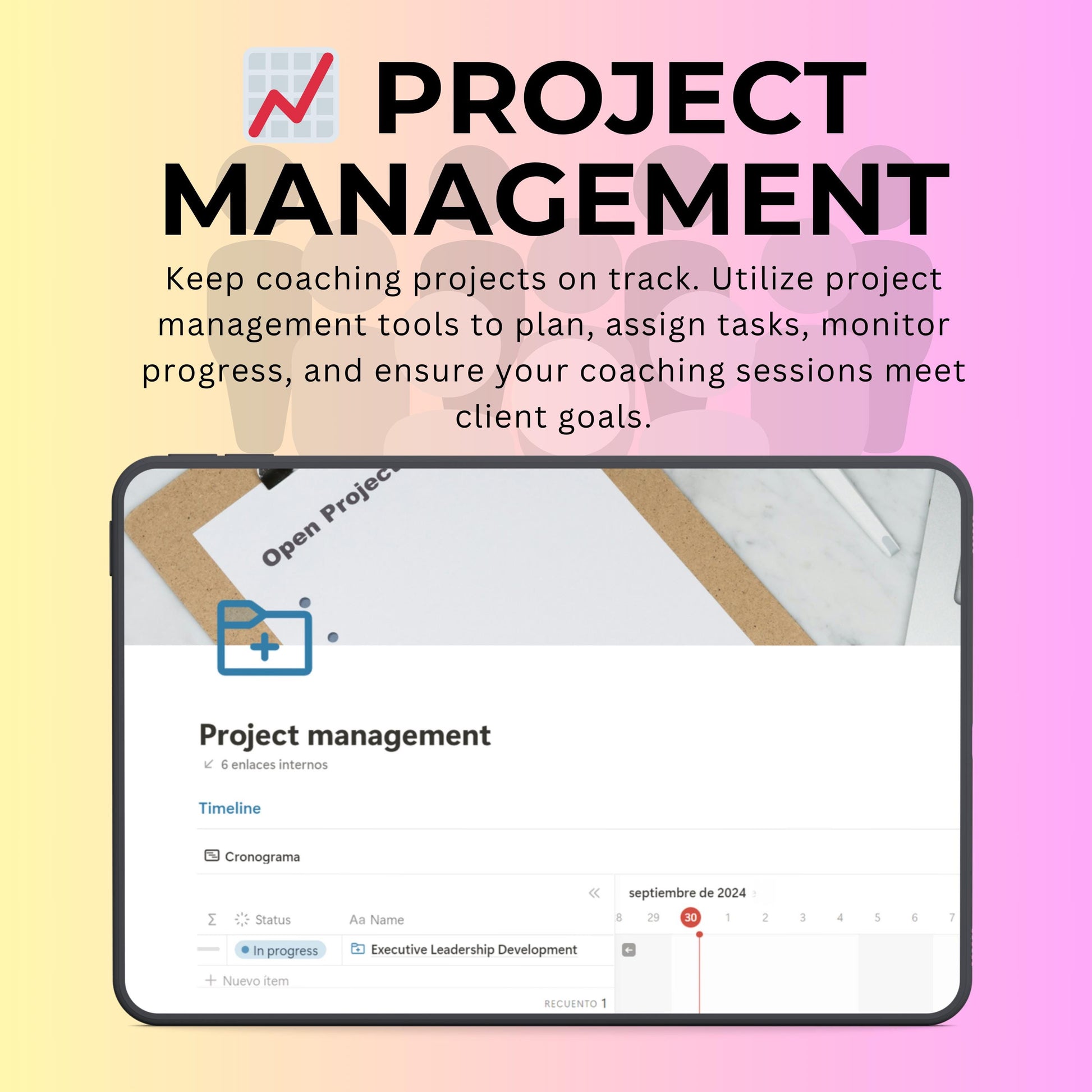 Coaching & Content Notion Template | CRM, Client Portal & Planner