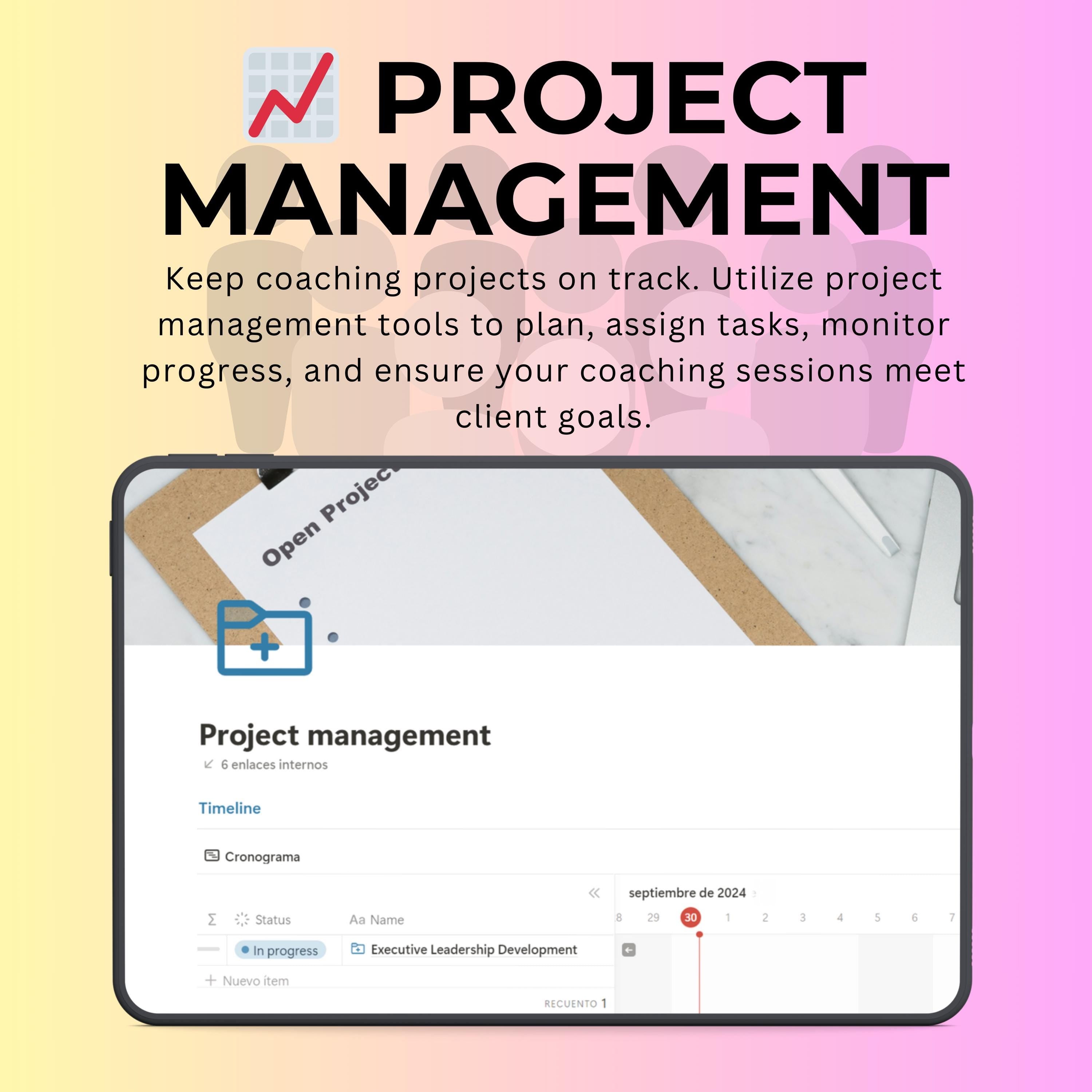 Coaching & Content Notion Template | CRM, Client Portal & Planner
