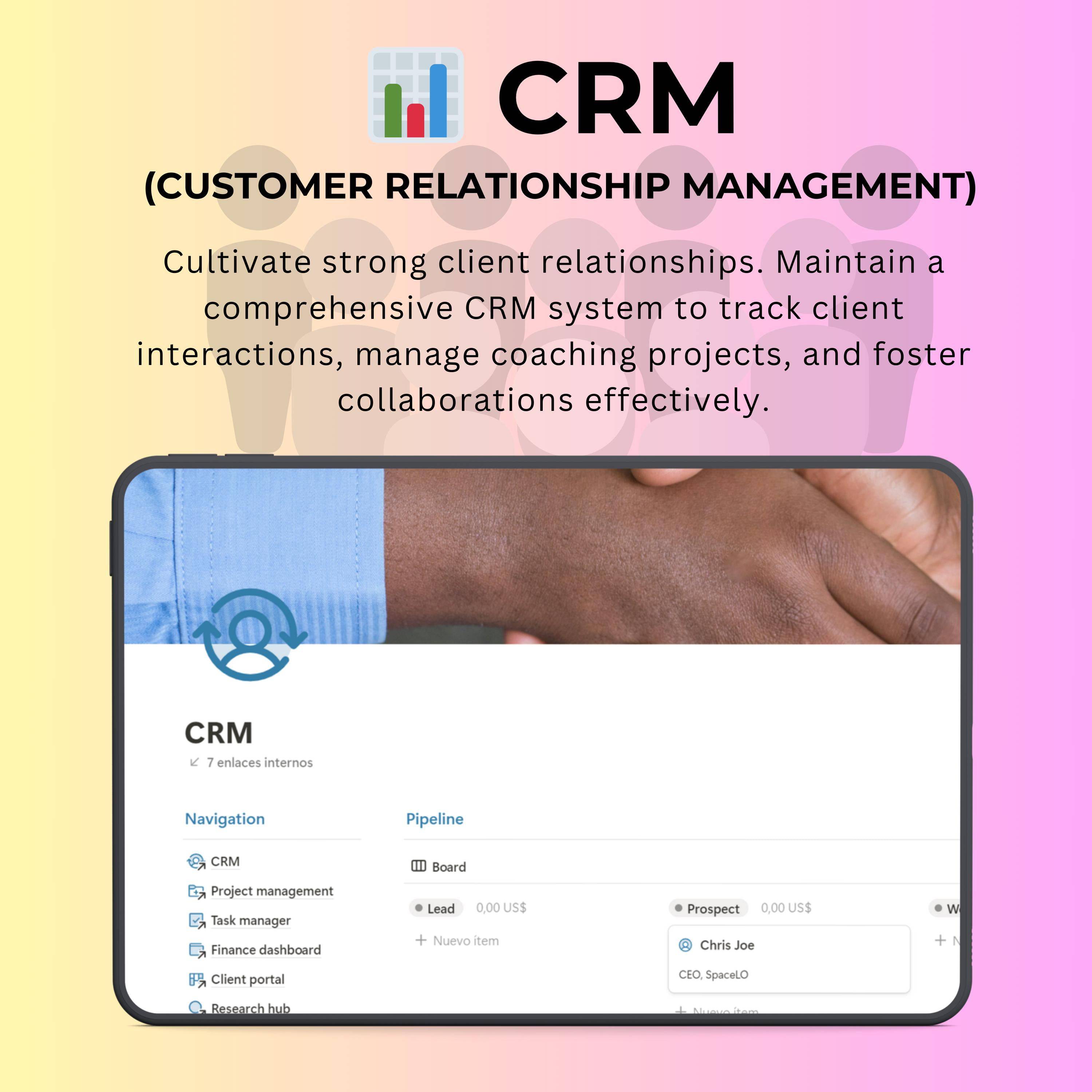 Coaching & Content Notion Template | CRM, Client Portal & Planner