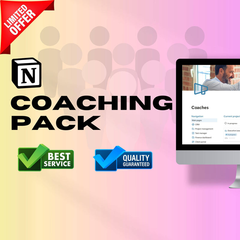 Coaching & Content Notion Template | CRM, Client Portal & Planner