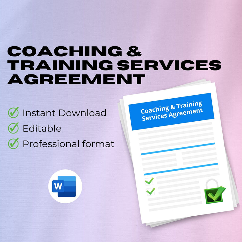 Coaching & Training Services Agreement Template – Editable Word Contract