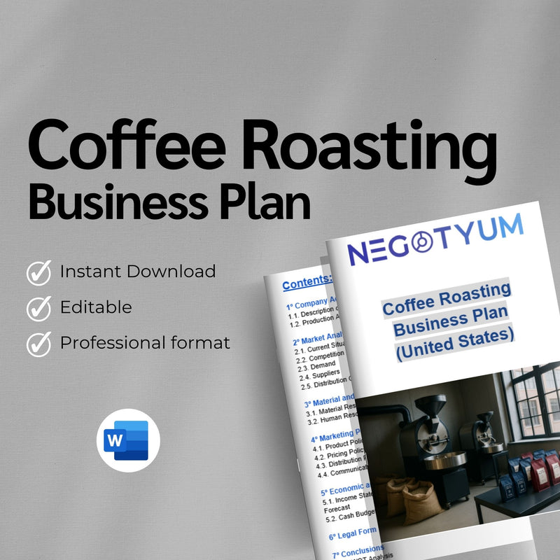 Coffee Roasting Business Plan Template – Editable Word & Excel