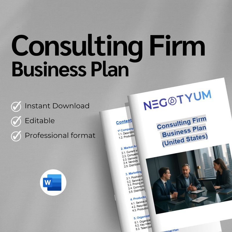 Consulting Firm Business Plan Template – Editable Word & Excel