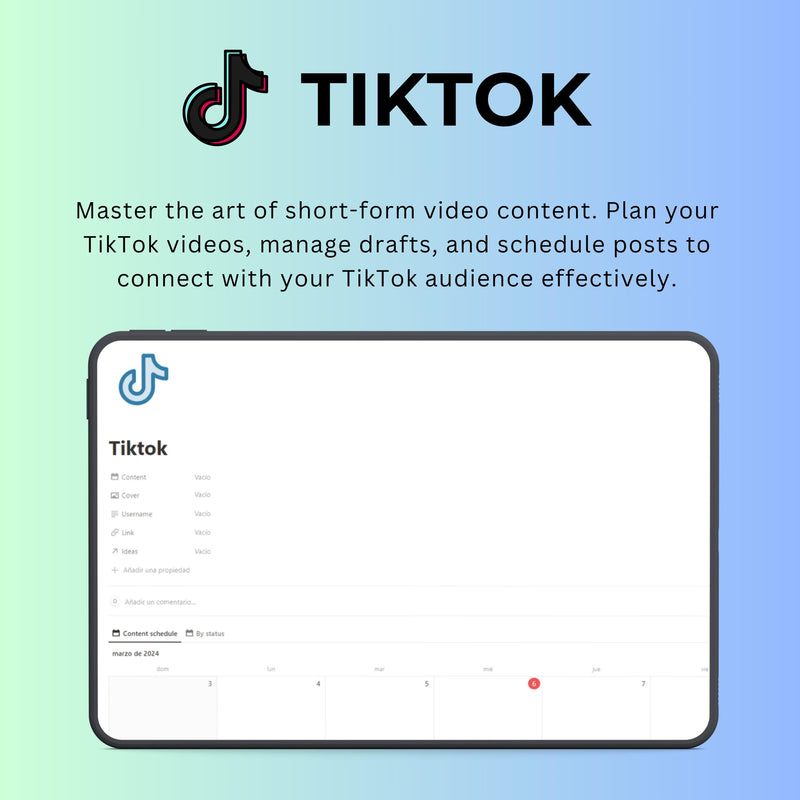 Content Creation Notion Template | Social Media & Editorial Planner