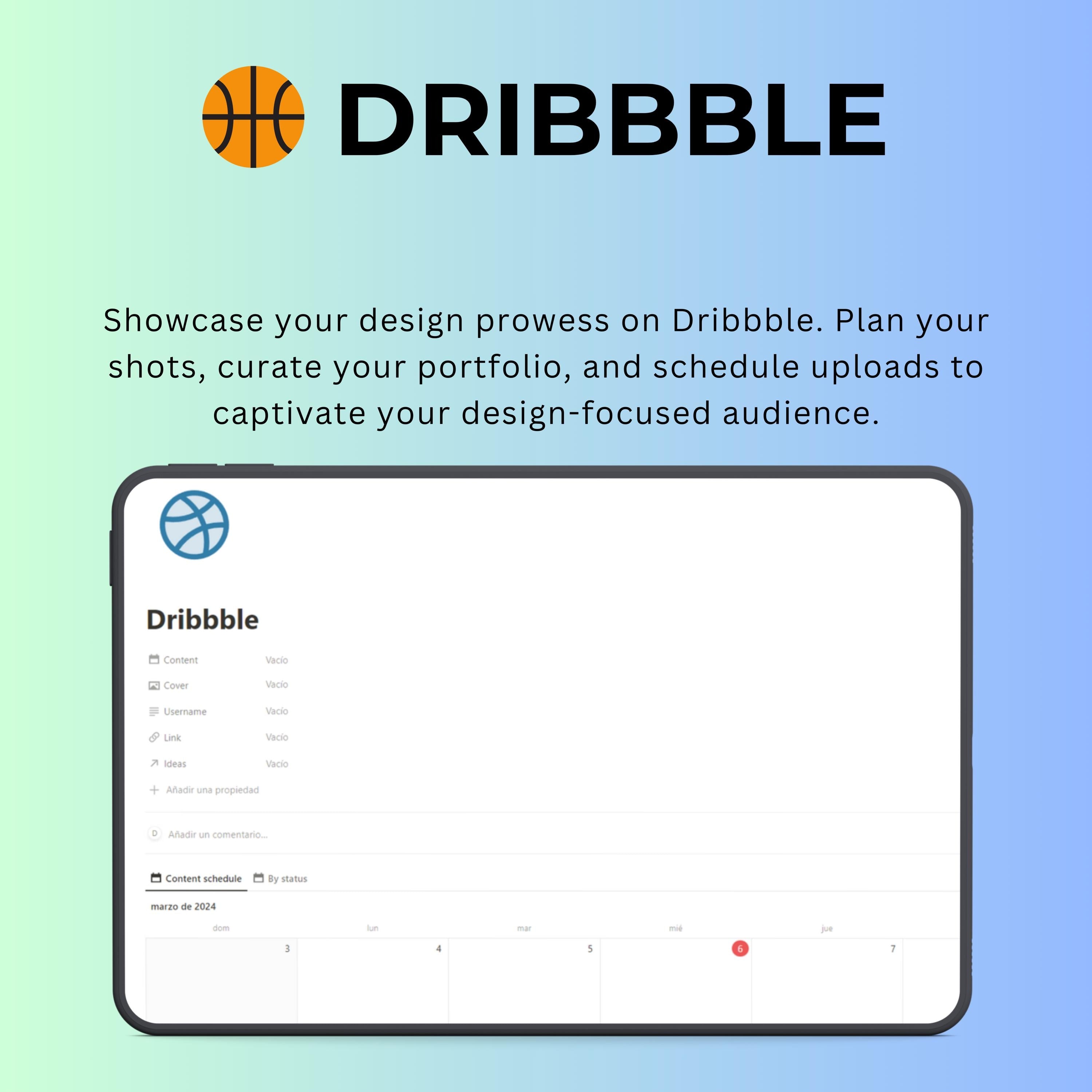 Content Creation Notion Template | Social Media & Editorial Planner