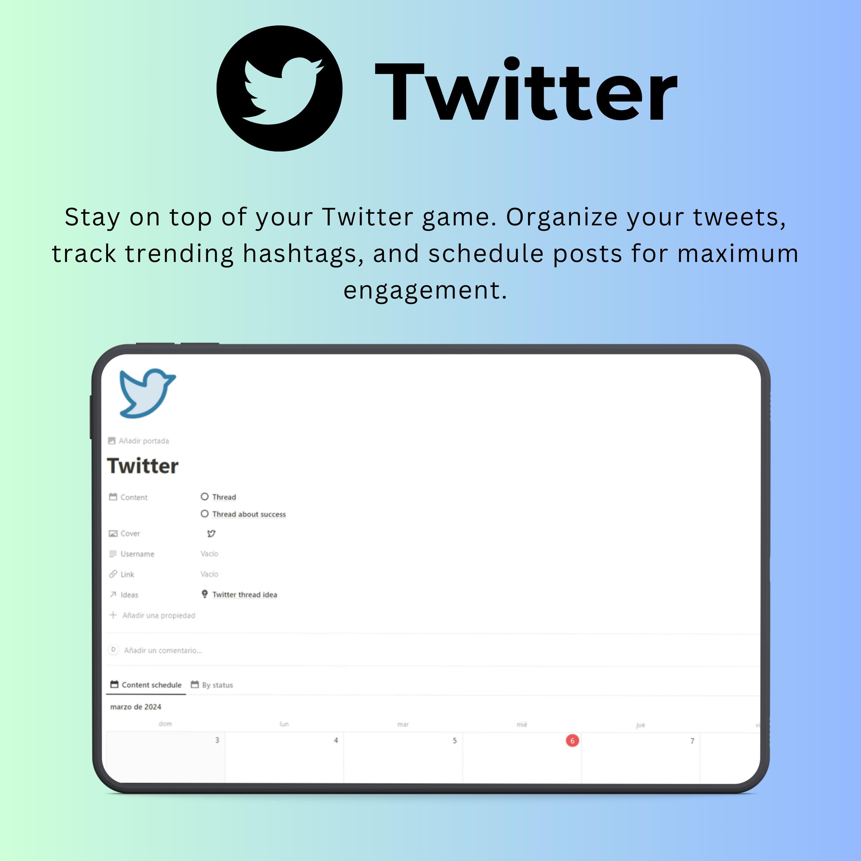 Content Creation Notion Template | Social Media & Editorial Planner