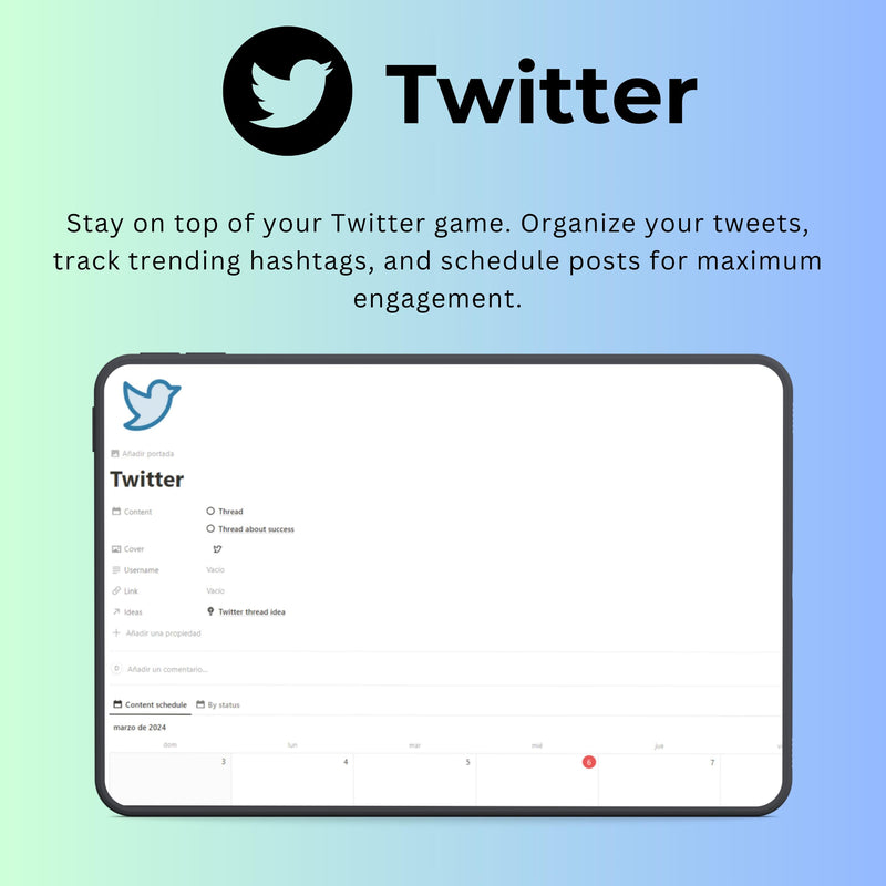 Content Creation Notion Template | Social Media & Editorial Planner