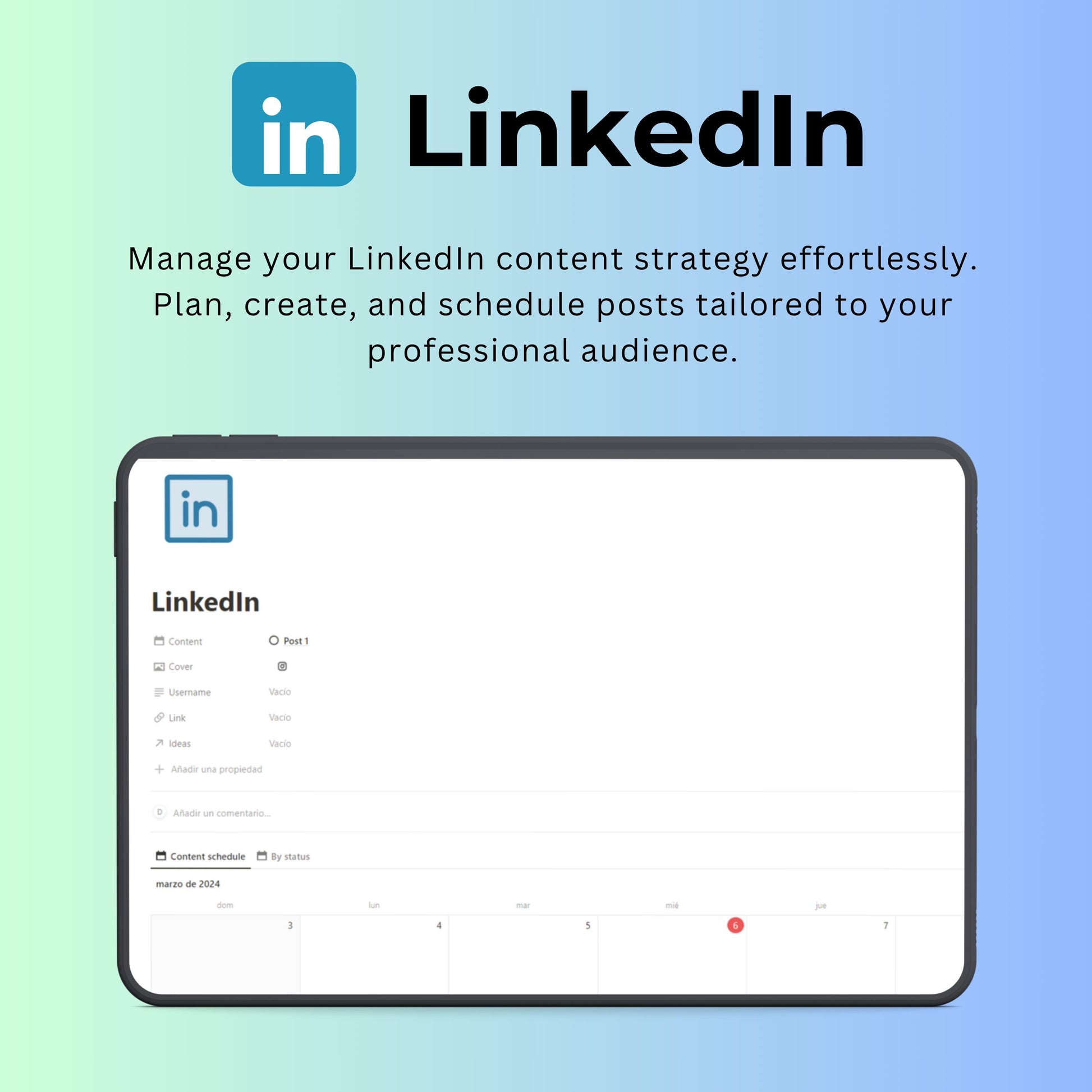 Content Creation Notion Template | Social Media & Editorial Planner